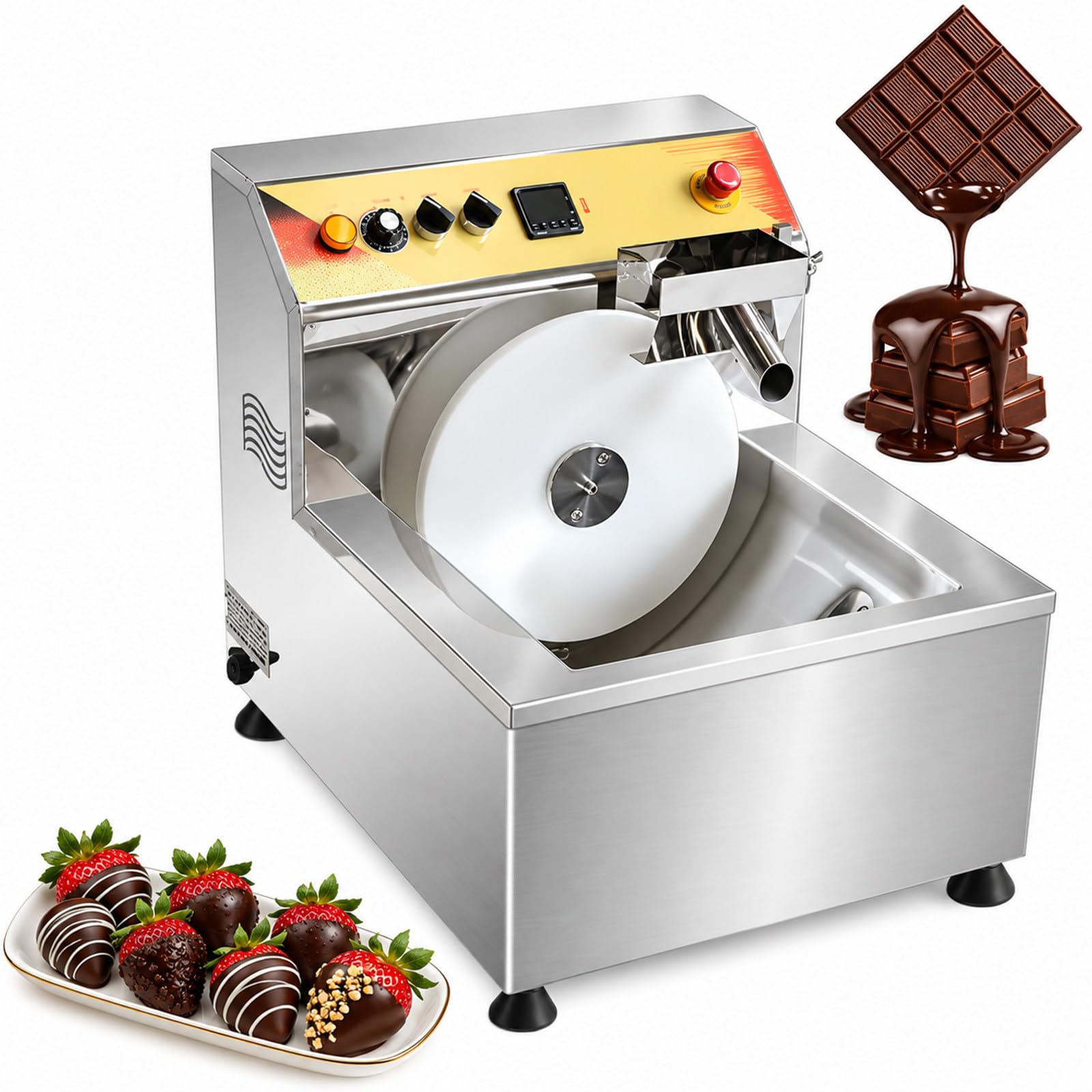 Fundidora de Chocolate Profesional 1200W 12,4 L 8 kg hasta 60°C