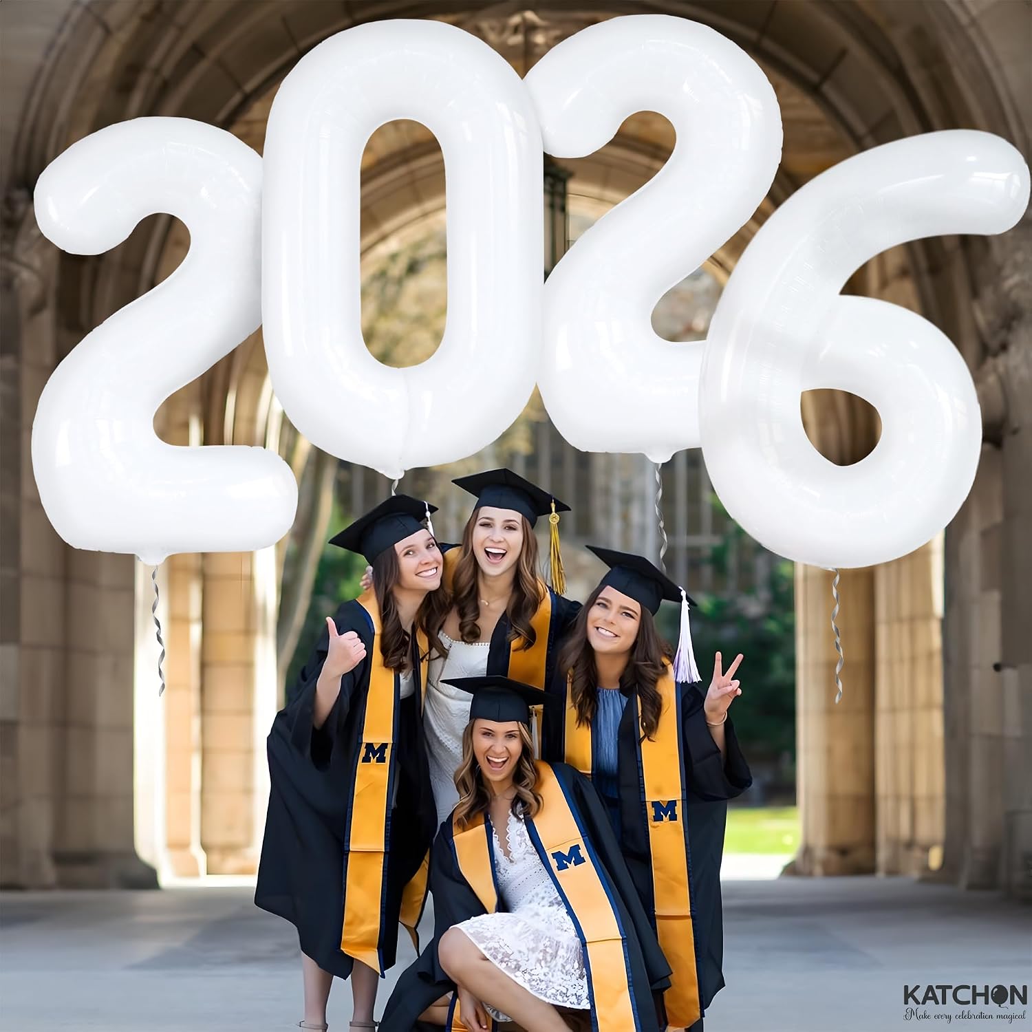White 2026 Balloons 42 Inch, Giant - White Graduation Decorations 2026, Foil Number 2026 Graduation Balloons Class of 2026 Decorations | Graduation Party Decorations | Prom Decorations 2026, Katchon
