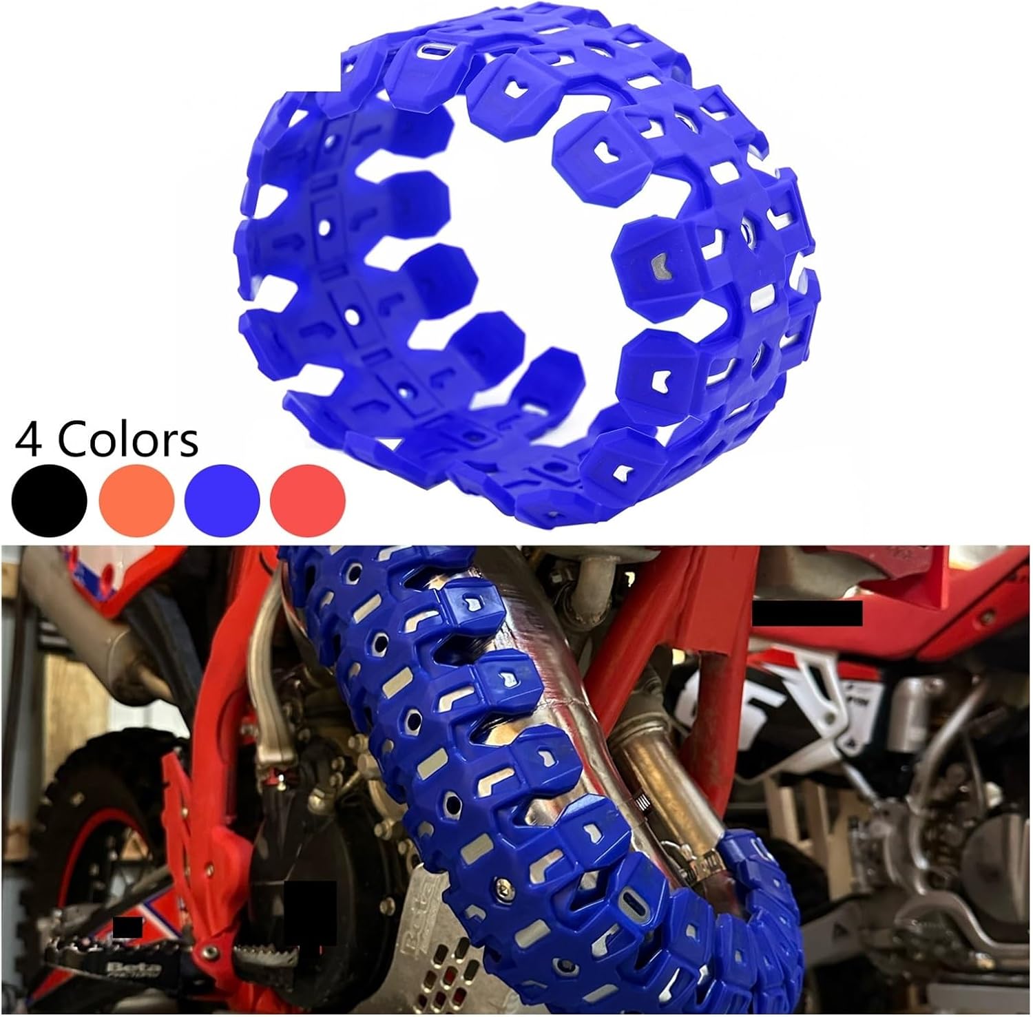 60CM Exhaust Shield Muffler Pipe Protector Cover Heat Shield Compatible With YZ125 YZ250(Orange)