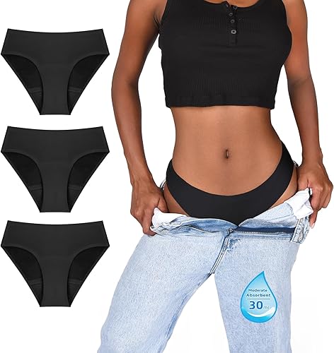 Period Underwear Bikini Moderate Absorbency Seamless Period Panties Incontinence Leak Proof Underwear for Women