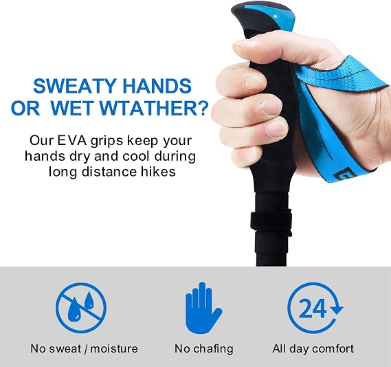 BISINNA Lightweight Collapsible Trekking Poles Folding Hiking Sticks