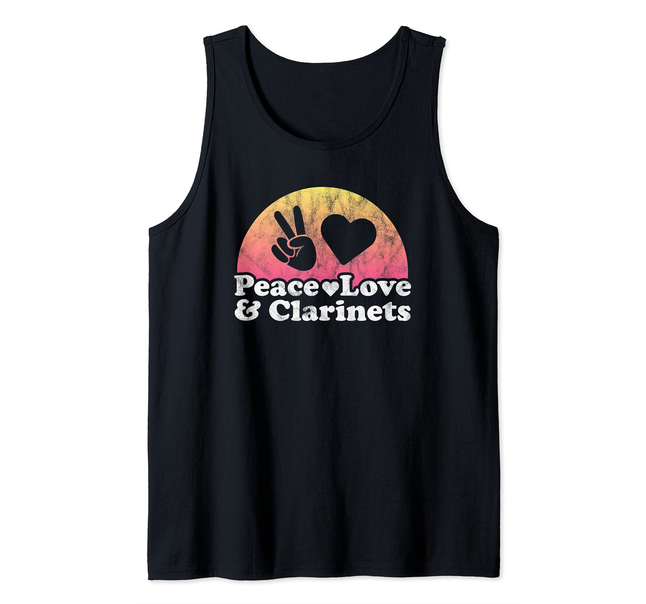 Peace Love and Clarinets Clarinet Tank Top, Black