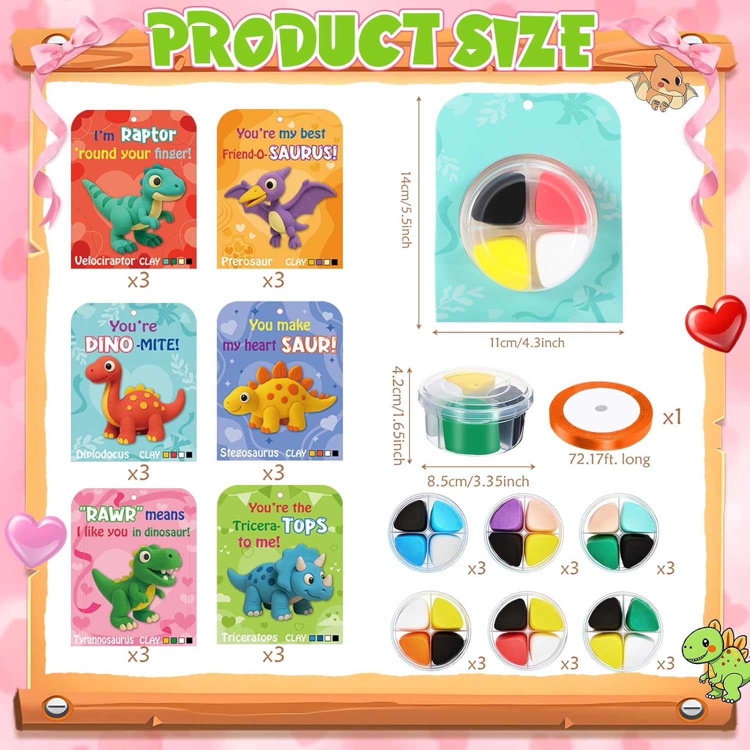 Capoda 18 Sets Dinosaur Air Dry Clay Kit Dinosaur Craft Gifts for Kids DIY Modeling Clay Kit Arts and Crafts for Kids Dino Party Favors Birthday Gift Toys Classroom Prizes Boys Girls Fun Activities