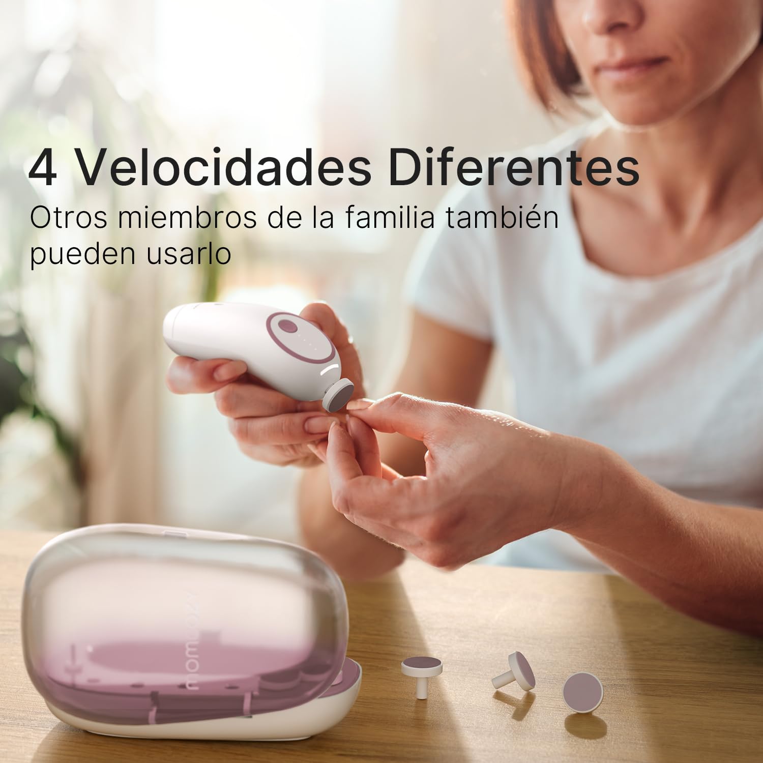 Momcozy NC02 Cortauñas Eléctrico para Bebés con 7 Cabezales de Pulido de Repuesto, WN03 Ruido Blanco Bebe con 20 Sonidos Relajantes y y Luz Táctil