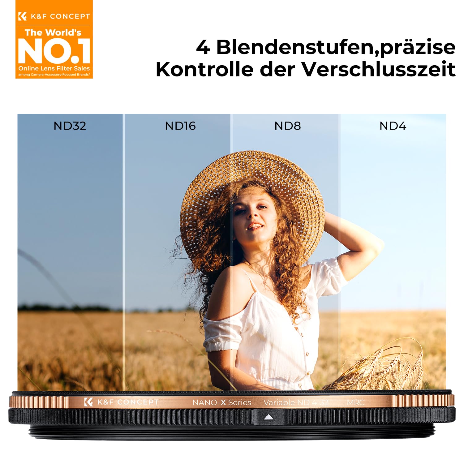 K&F CONCEPT Nano-X Serie ND Filter 67mm Variabler Graufilter ND4-32 (2-5 Blendenstufen)
