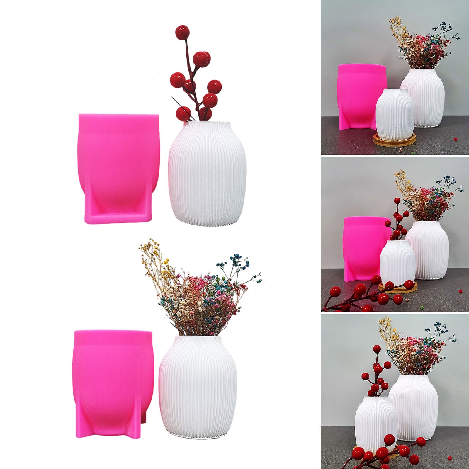 Jarrones moldes de silicona para decoración elegante y llamativa, L