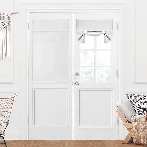 Miniatura 208 de Deconovo Cortina opaca de Navidad para puertas de vidrio y luces laterales, panel de privacidad con aislamiento térmico con doble bolsillo para