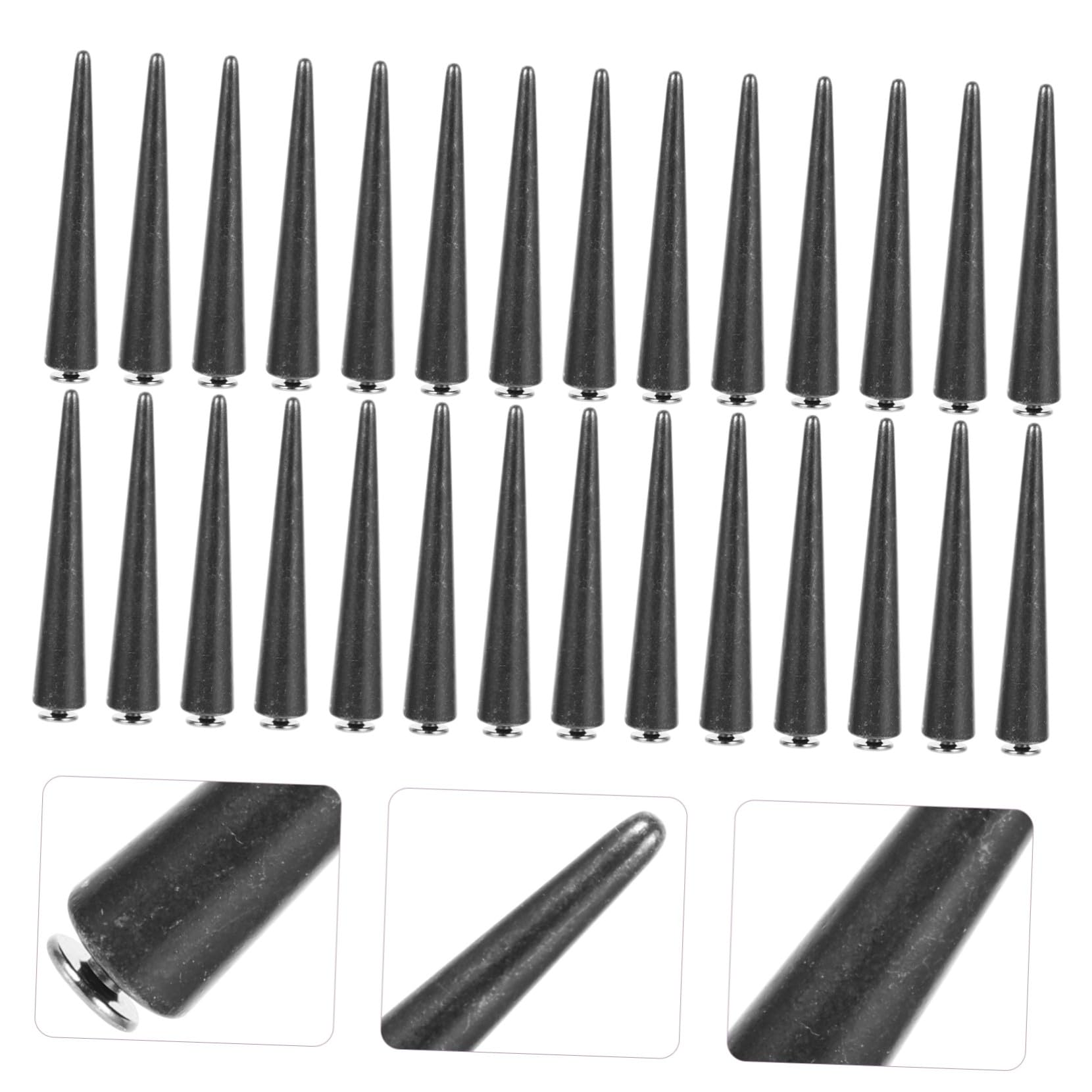 EXAOMBLE Remaches Punk Cónicos 10x55 Mm 30 Piezas para Manualidades Diy, Decoración Ropa y Cuero, Accesorios Metálicos para Bolsos y Zapatos, Uso Artesanal Creativo
