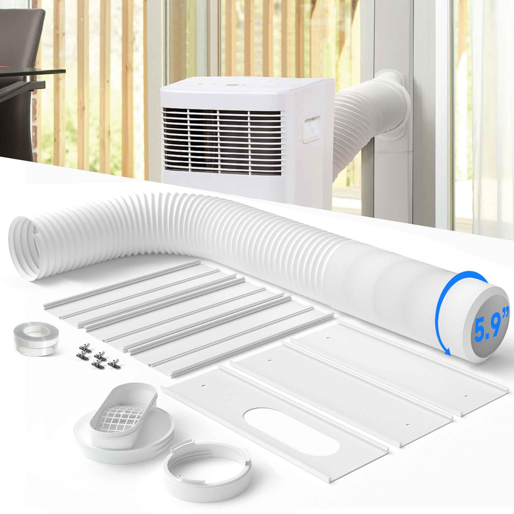 Photo 1 of Toutgood Portable Air Conditioner Window Vent Kit with 82" Length, 5.9" Diameter Exhaust Hose, 15Pcs Universal PVC AC Window Slide Seal with 6 Panel(17" to 95") for Horizontal&Vertical Windows