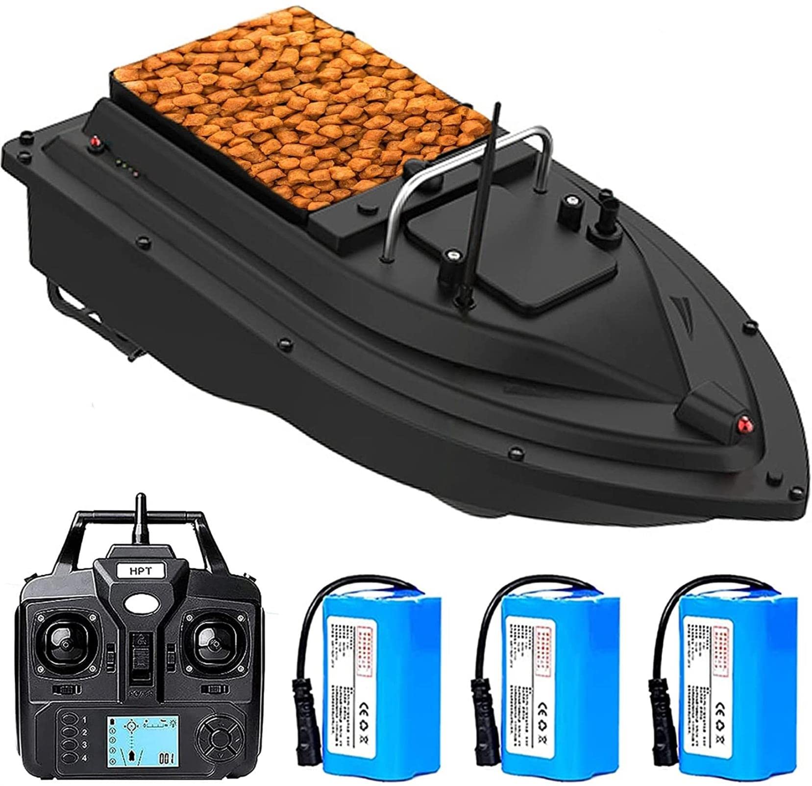 Barca Esca Telecomandata, Barchino Carpfishing Intelligente di GPS, 500M Barca Dell'esca da Pesca Telecomandata - Batteria 5200/9600 mAh Opzionale, Un Ritorno Chiave