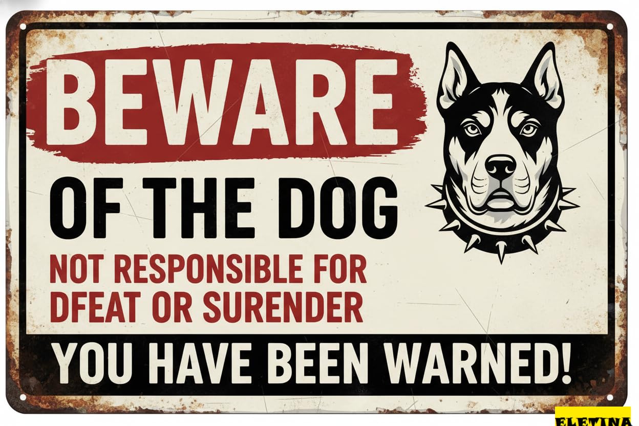 Beware Of Dog Bernese Mountain Warning Tin Sign, 8x12 Inch