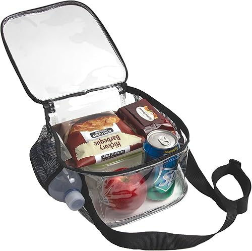 Miniatura 4 de Trail maker Lonchera transparente con bolsillos de malla, correa, aprobada por el estadio para niños en la escuela, trabajo, deportes, oficina,