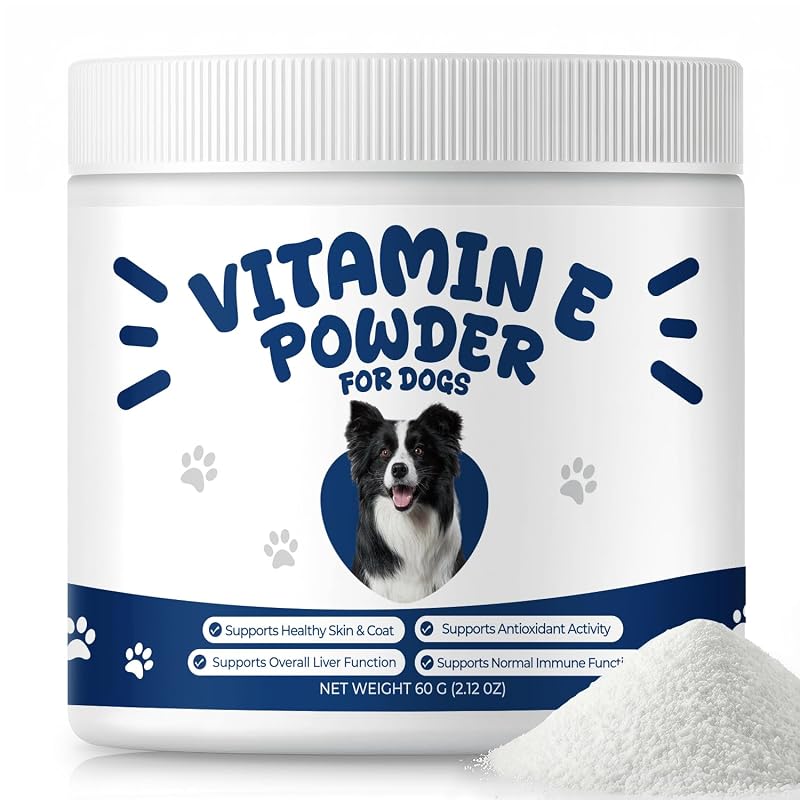 Vitamina E em Pó para Cães Homibabis com Zinco e Óleo de Peixe, 60 g