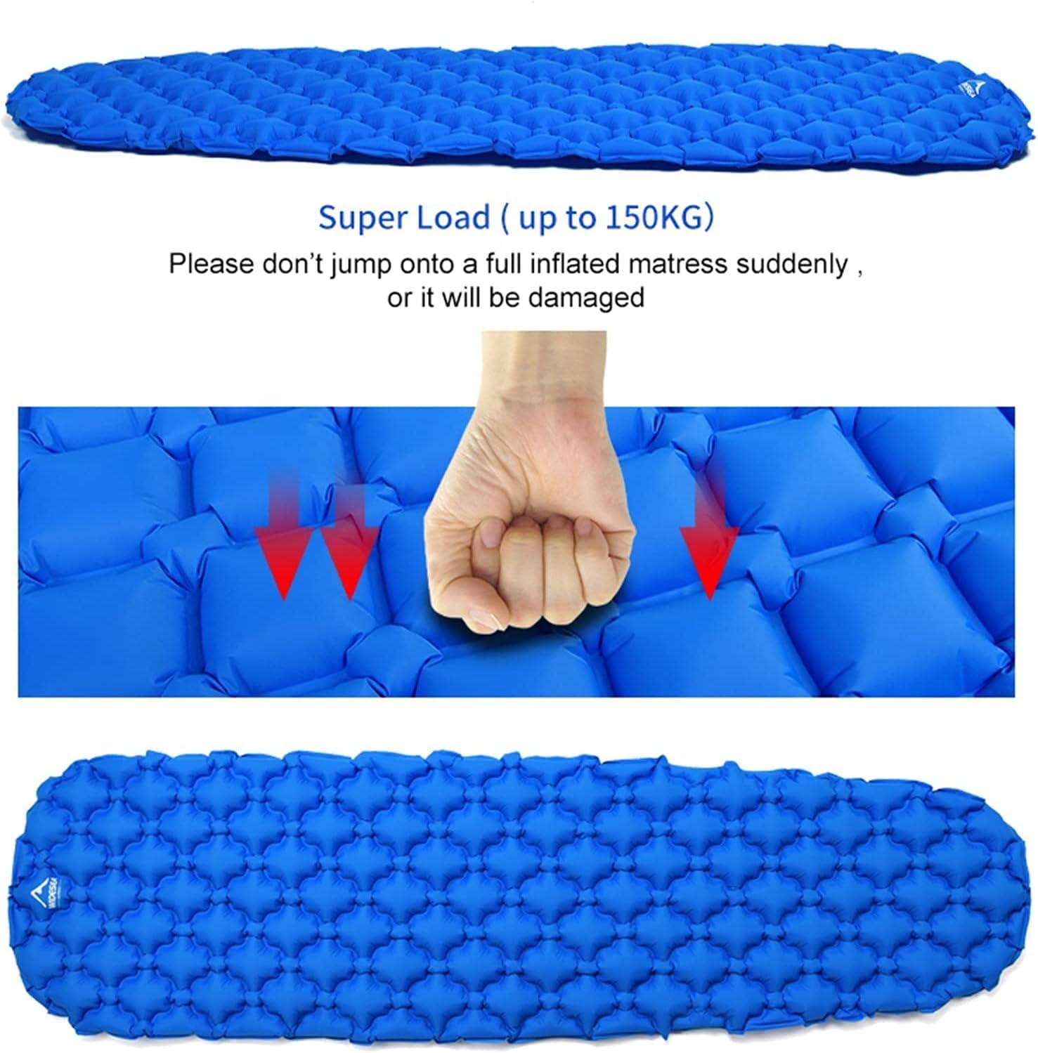 Satisure Materasso Ad Aria Da Campeggio - 196x69x9 Cm, Ultraleggero, Impermeabile, Con Pompa A Pedale Integrata