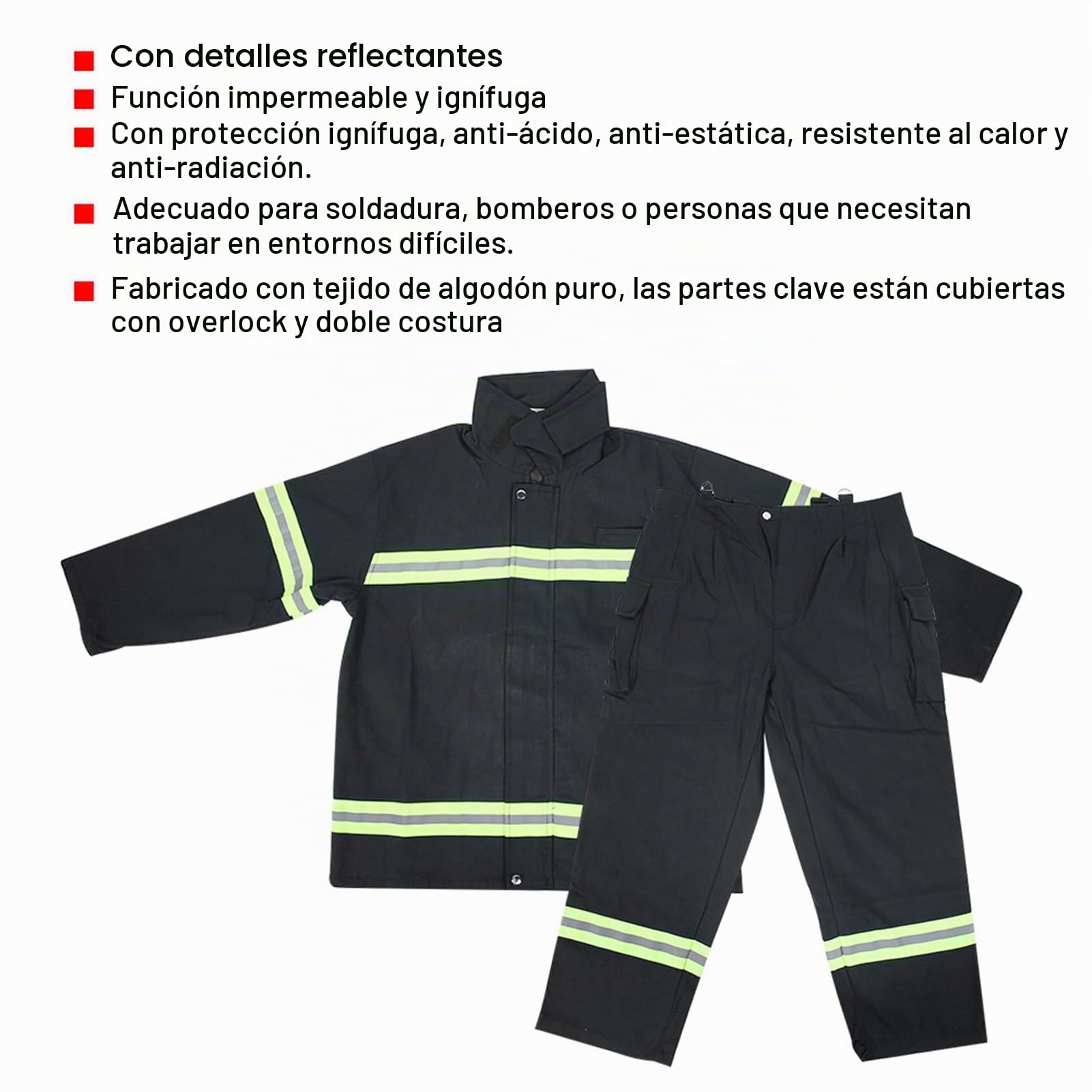Ropa Ignífuga Ignífuga A Prueba De Calor Bomberos Escudo Protector Reflectante Pantalones Equipo De Protección Personal(XXL-Dark Blue)