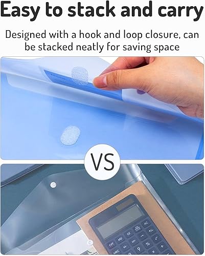 Miniatura 7 de Forvencer Bolsillo para carpeta, paquete de 36 bolsillos de polietileno súper pesados con cierre apretado, carpetas de carga lateral, bolsillo para