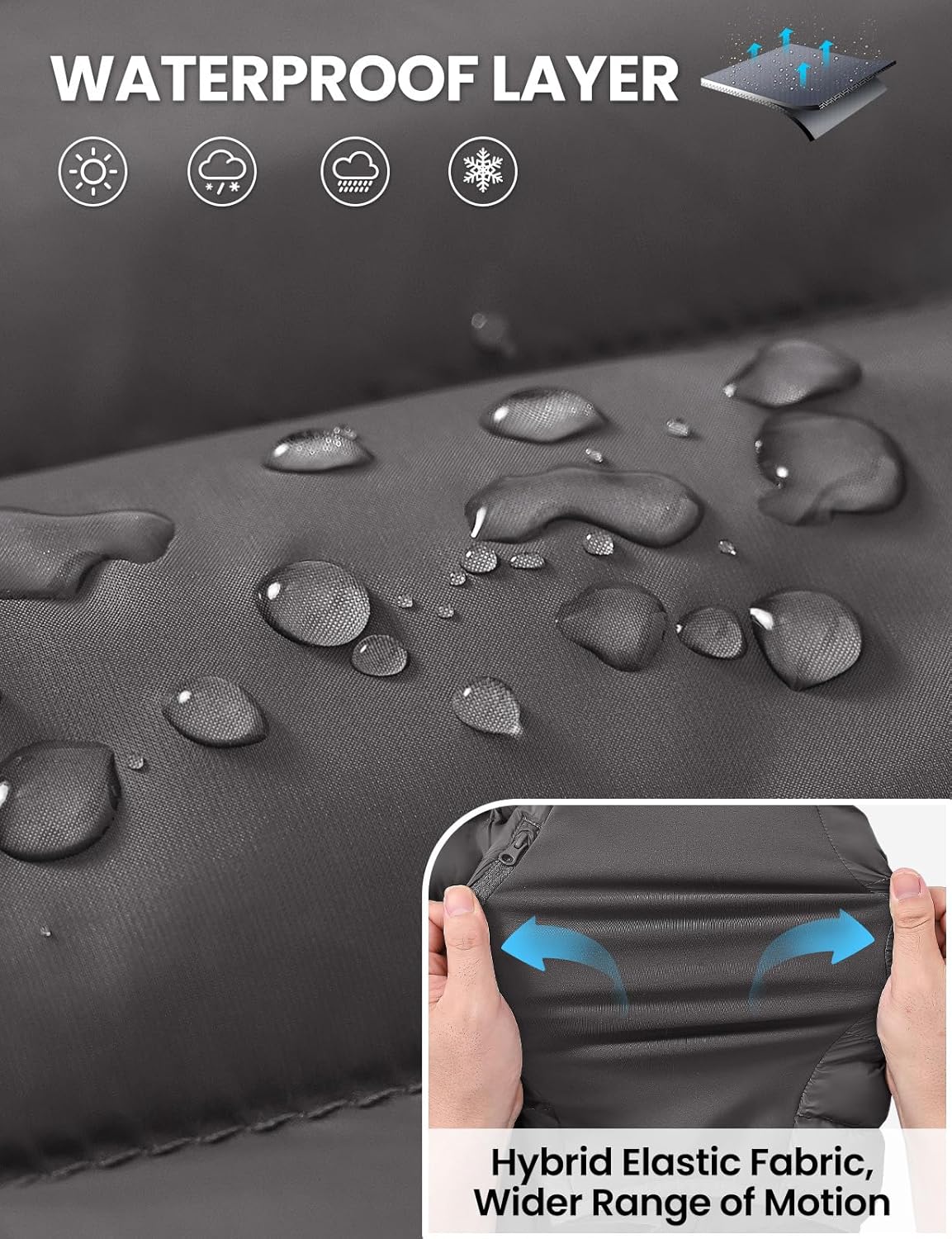 TBMPOY Men's Hybrid Puffer Jacket Lightweight Running Winter Warm Jacket Coat Insulated Golf - Image 3