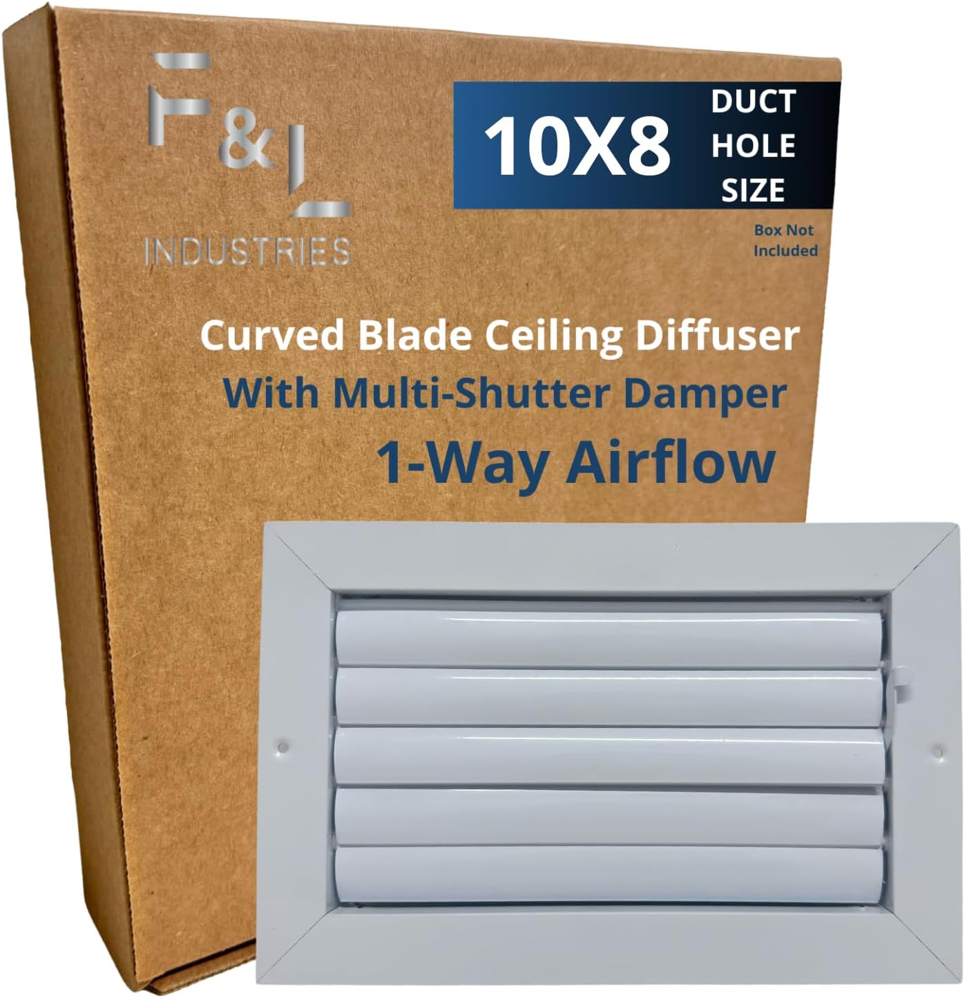 Upgrade Your Airflow with Curved Blade Ceiling Diffuser & Multi-Shutter Damper – 2-Way Directional Design for Homes, Offices & Commercial Spaces. (12"x6" 2-Way Airflow Direction)