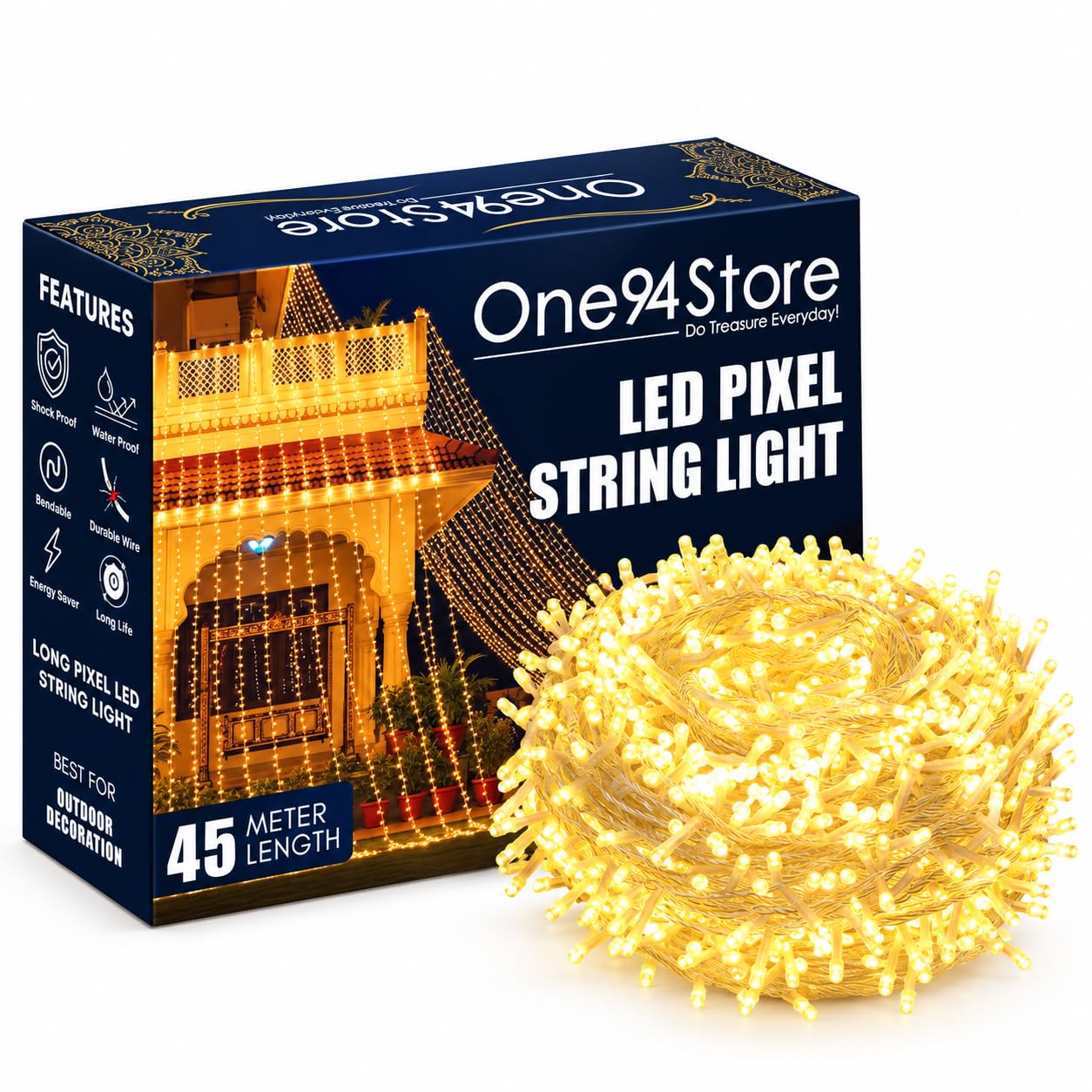 56 LED Fairy Lights - 20m Warm White String Lights -10