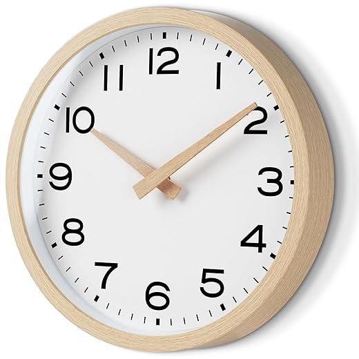 AKCISOT Wall Clock 14 Inch,Boho Large Wall Clocks Battery Operated Non Ticking,Big Silent Modern