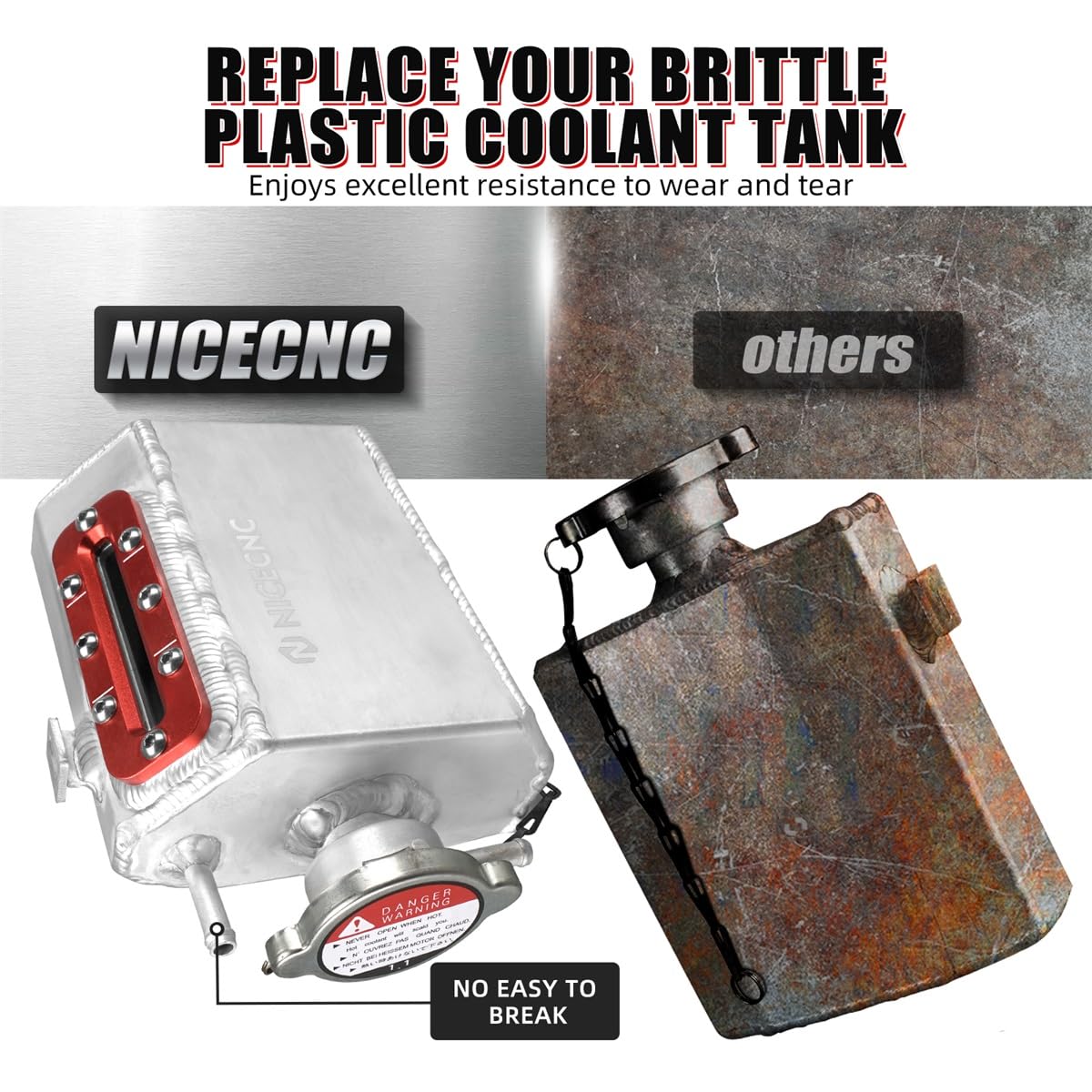 NICECNC X3 Kühlbehälter, Aluminium, rot, Compatible with Commander 1000R 4x4 XT-P DPS 2021–2023, Commander Max 1000R 4x4 XT DPS 2021–2023, Maverick 1000R 4x4 XMR DPS 2015–2018