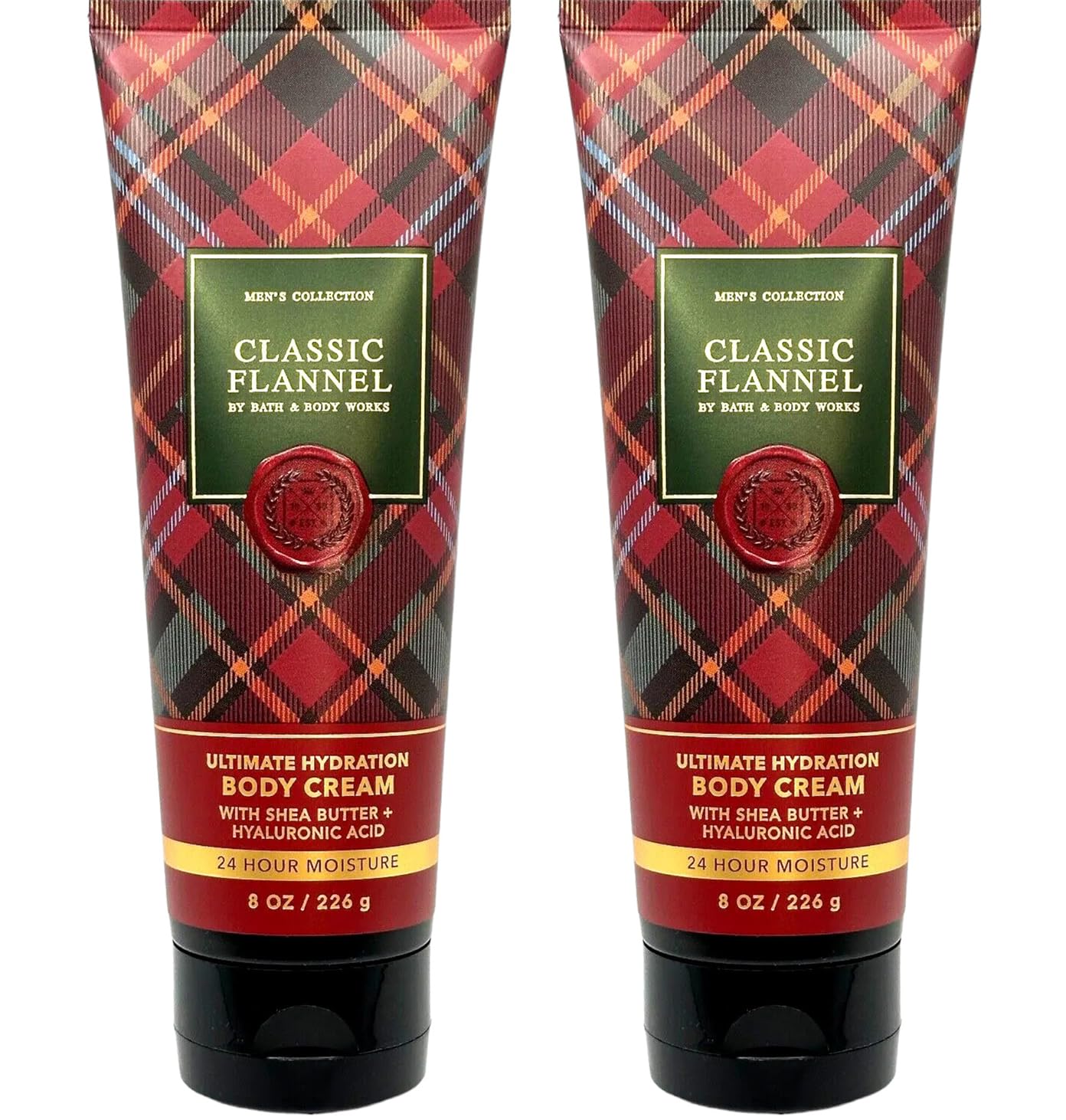Bath and Body Works Hyaluronic Acid Body Cream For Men 8 Ounce Pack Of 2 (8 Fl Oz (Pack of 2), Classic Flannel)