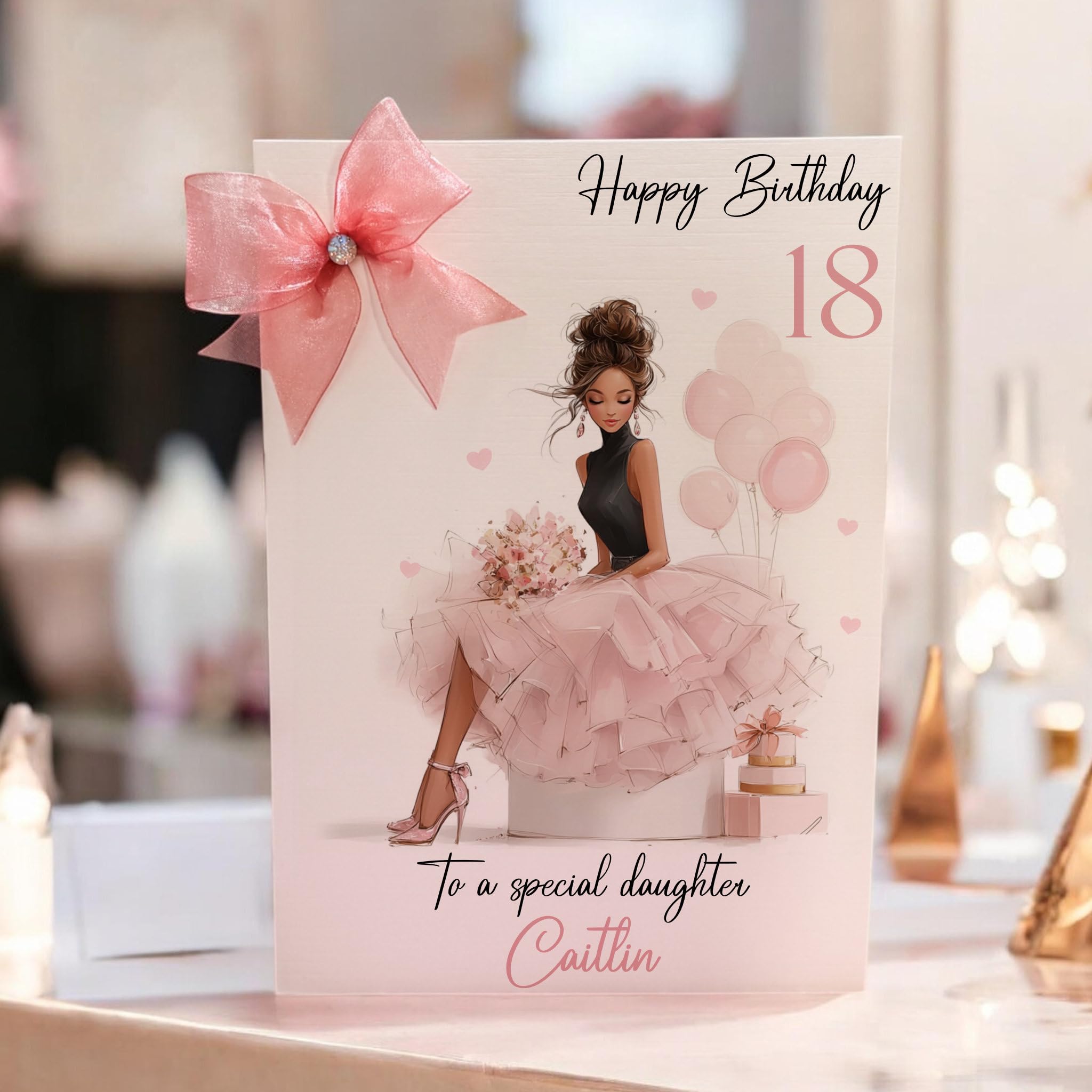 Large A4 Personalised Female Girl's Birthday Card For Her Girl Daughter Granddaughter Niece 16th 18th 21st 40th