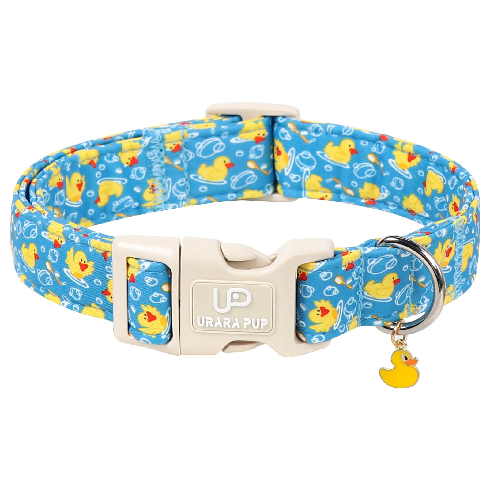 Collier pour chien réglable confort en coton avec boucle clip