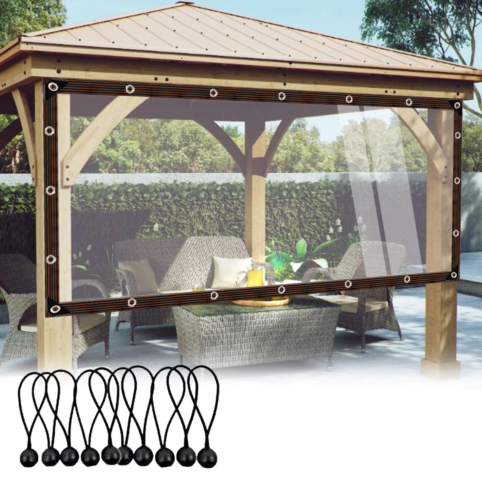 Lona transparente de HDPE para paredes exteriores y proteccion de muebles de jardin de 0.12 mm