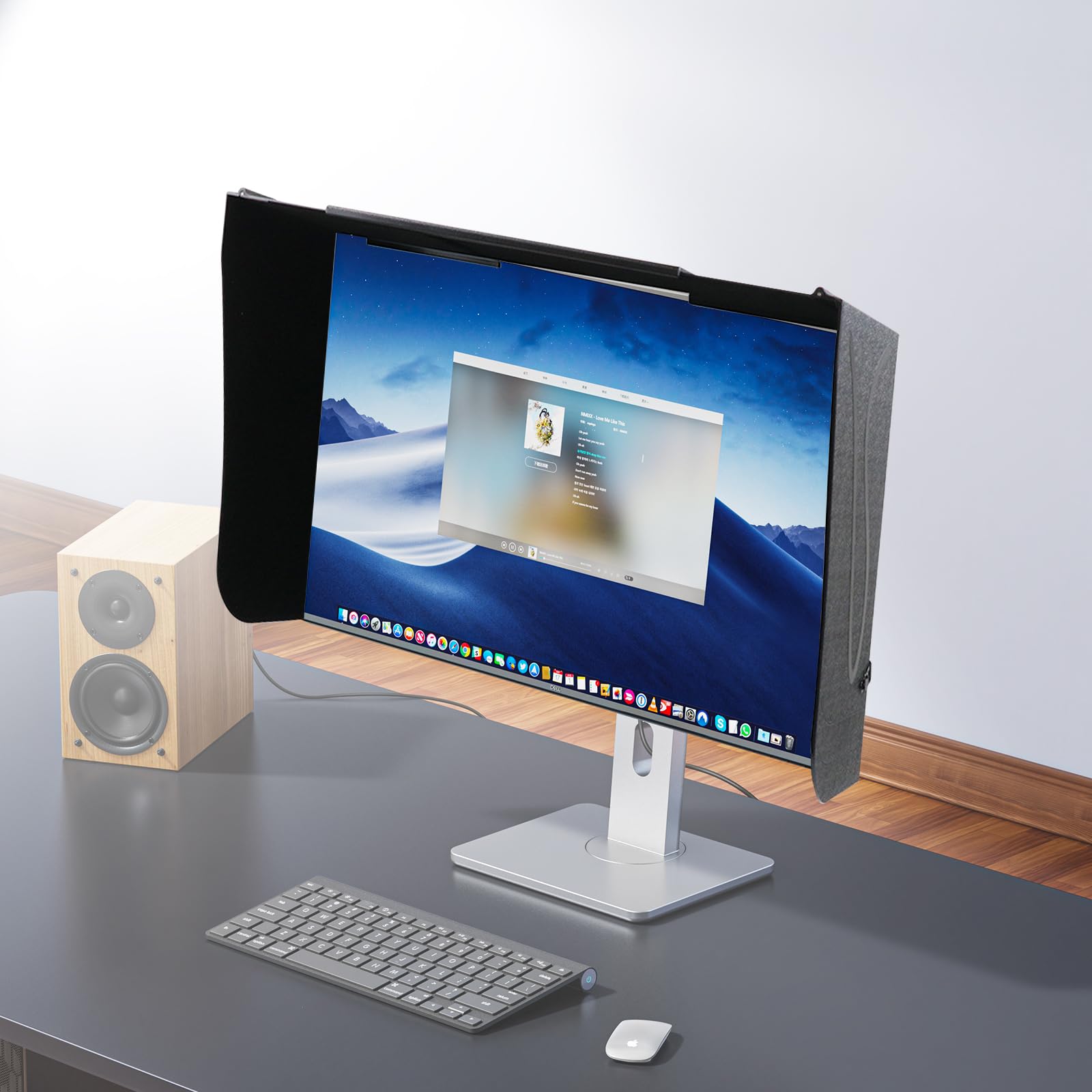 Parasole Per Monitor Per Computer, Schermo Da 17-27 Pollici (Regolabile Da 41 A 71 Cm), Parasole Per Computer Per Telaio Esterno Del Monitor, Antiriflesso E Anti-Peep