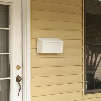 Architectural Mailboxes Windsor Plastic Wall Mount Mailbox, White, Small