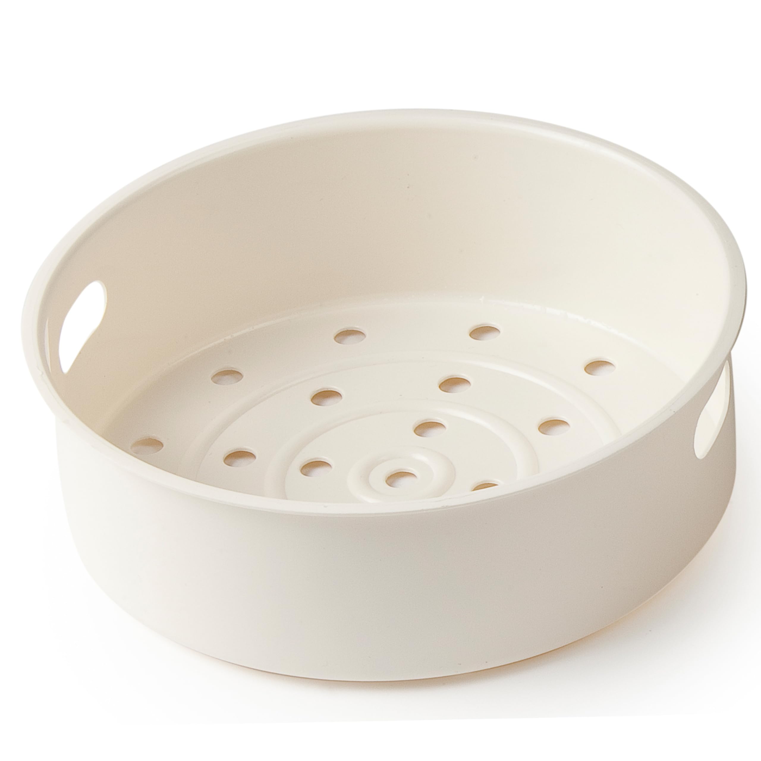 DOMO DO9176RK - Cuocere riso serie "Puur", per cucinare e mantenere al caldo, manici Cool touch, rivestimento antiaderente in teflon, con misurino, mestolo e cestello per vapore, 1,3 l, bianco
