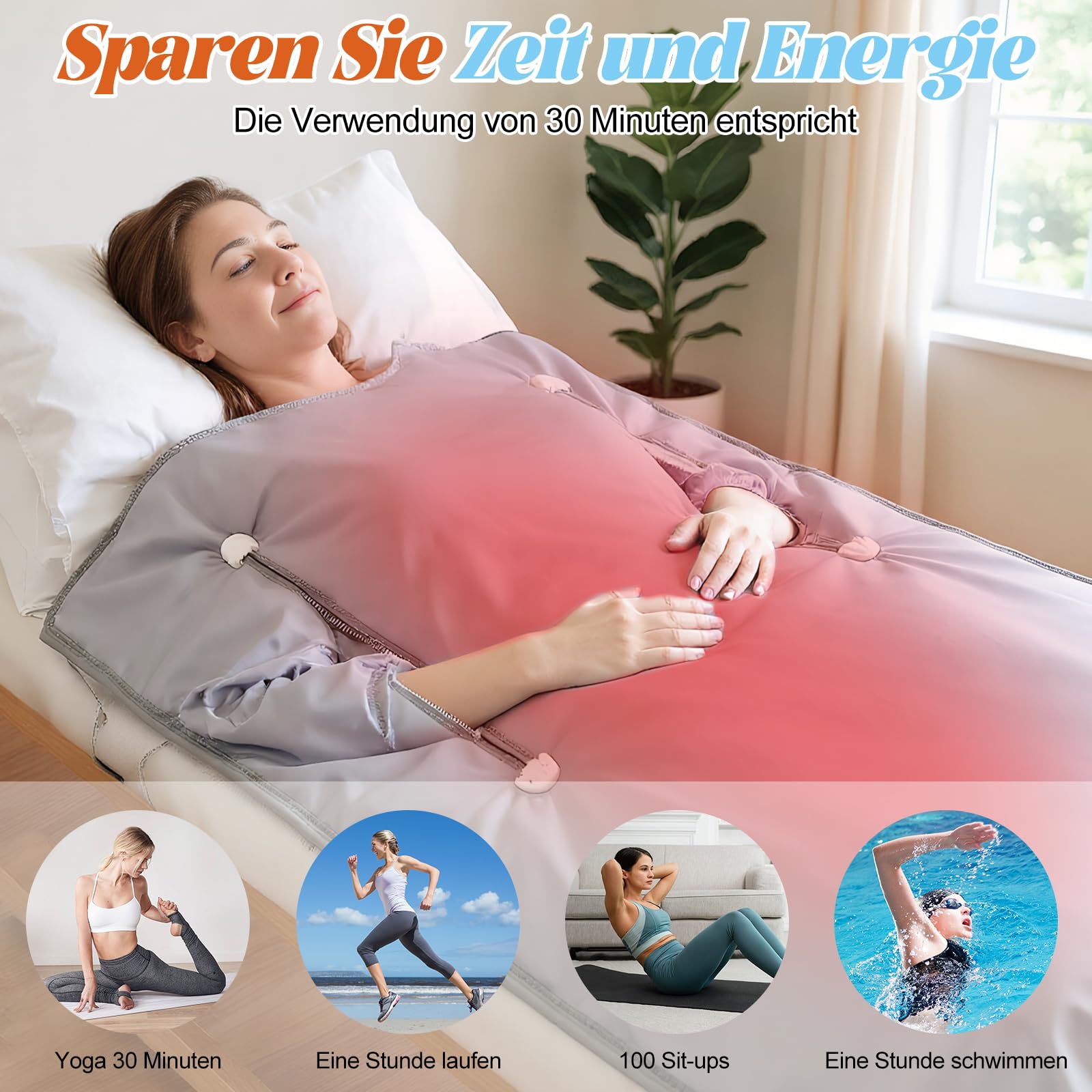 Telo da sauna a infrarossi, professionale Oxford a infrarossi, doppio design anti-perdite, coperta da sauna per sudorazione calda, rilassamento, disintossicazione, adatto per casa, salone di