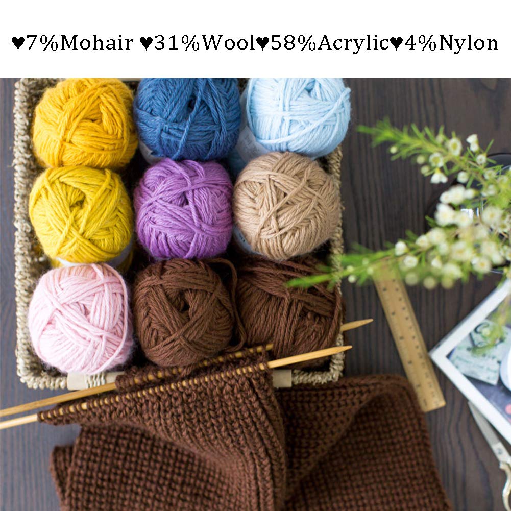 XXSC-ZC DIY Dwufunkcyjny kapelusz i szalik, pakiet materiałów do szydełkowania, 300 g moherowe kulki z wełny i szydełka 4,5 mm, dostępne 3 kolory, B