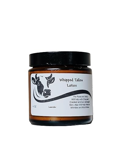 (4oz) Handmade Whipped Tallow Lotion, Grass Fed Grass Finished Organic Tallow Balm- Natural Body Butter Infused With Mango Butter- for Eczema, disponible en Yaxa Peru