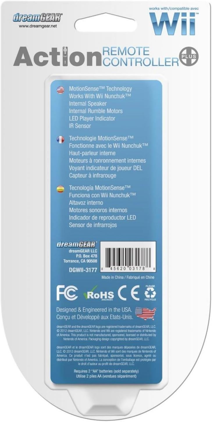 DreamGEAR DGWII-3178 Wii Action Remote Controller - Black