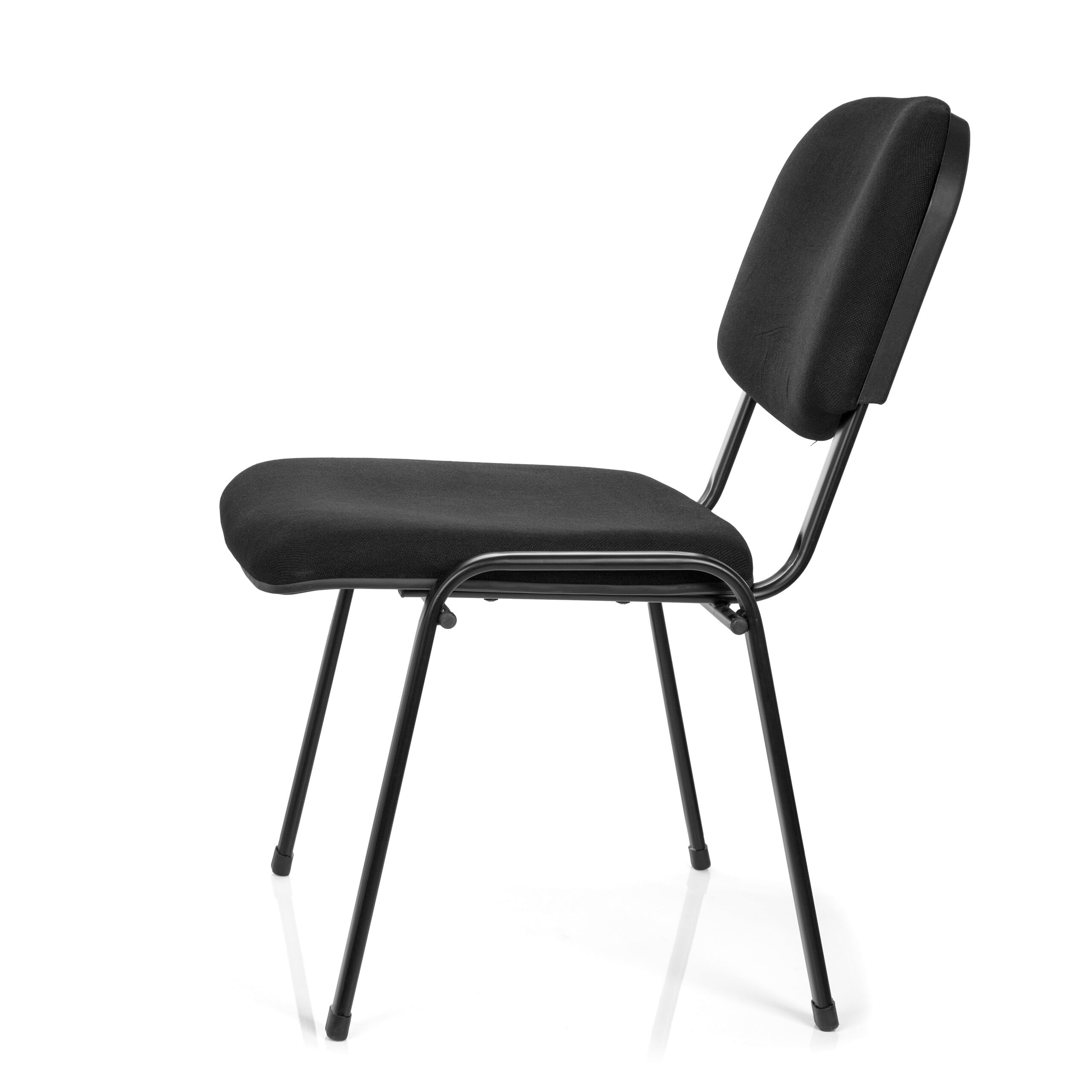 hjh OFFICE Chaise de conférence XT 600 XL en Tissu, Assise Extra Large, Chaise Ergonomique, Dossier empilable, jusqu'à 150 kg (Noir)