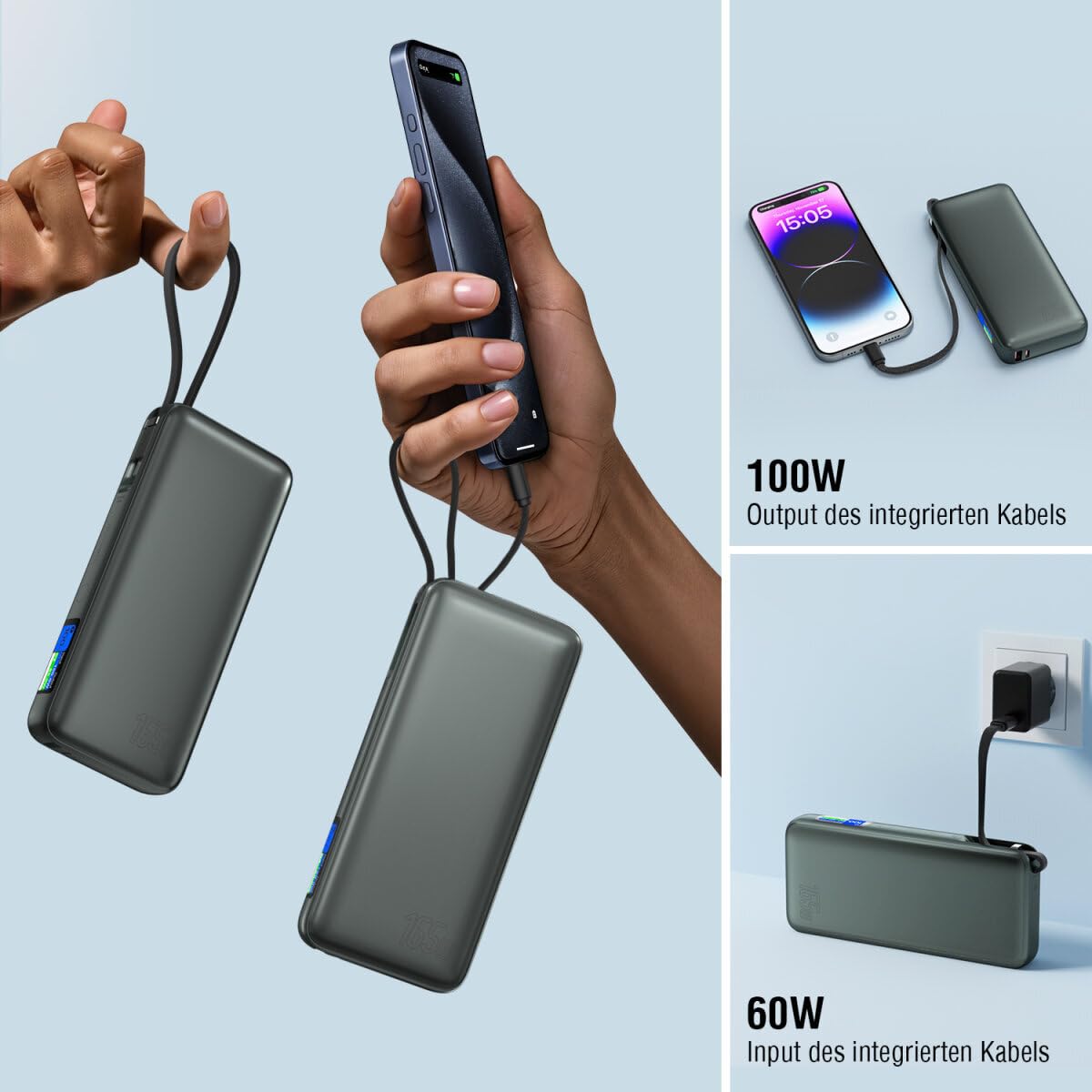 4smarts Powerbank Enterprise inkl. USB-C Kabel 20000mAH 165W