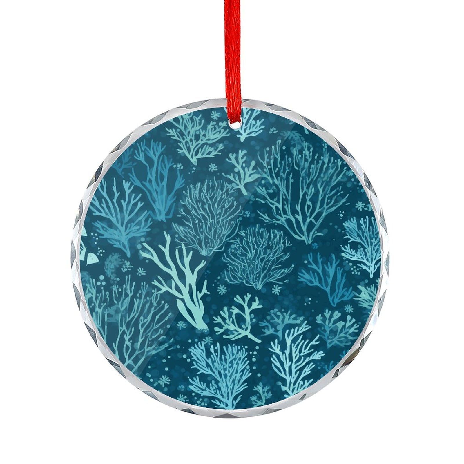Btcowzrv Style Green Sea Blue Seaweed Round Ornament Hanging Pendant Decor