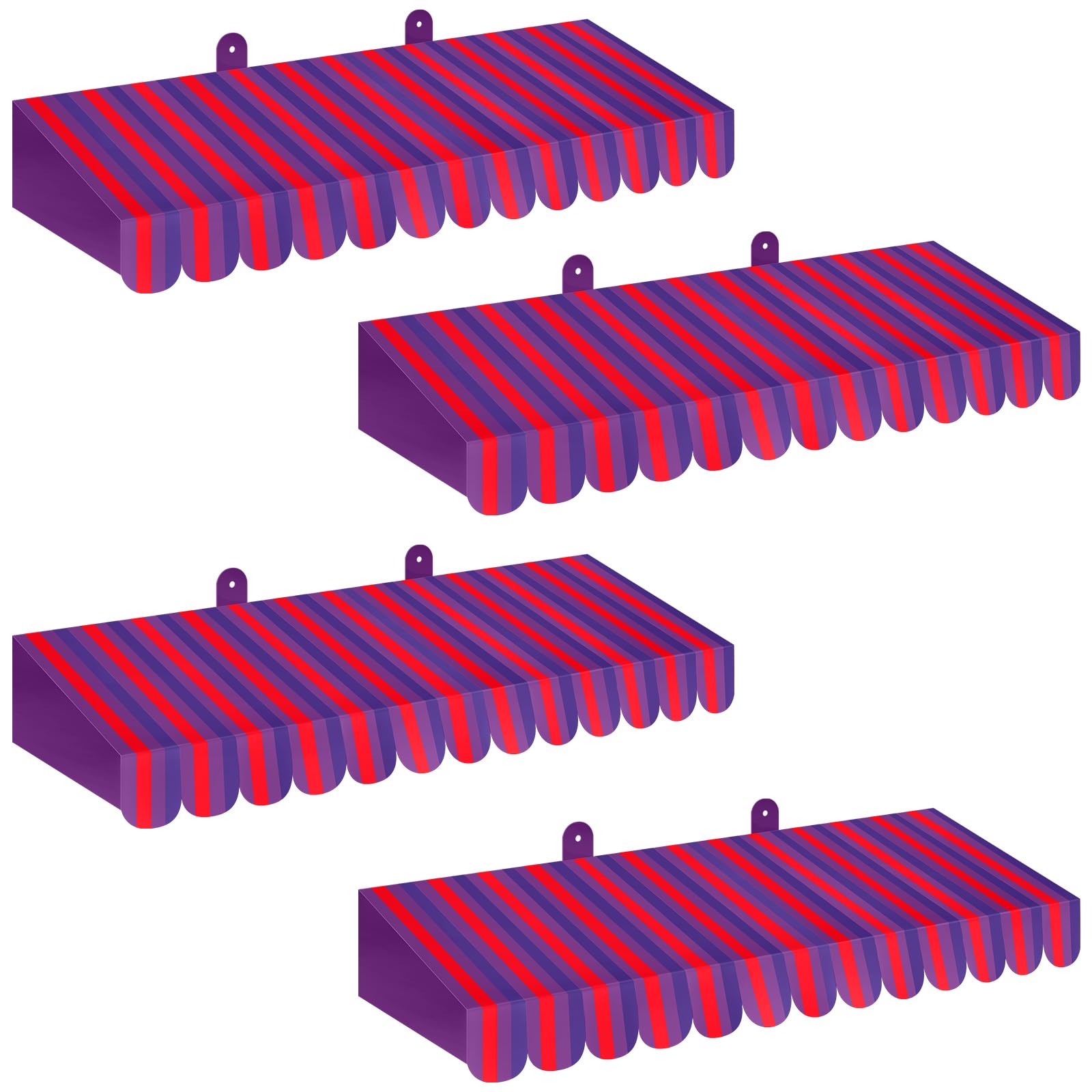Boao 4 Pack Halloween Awning Decoration for Circus, Purple and Red