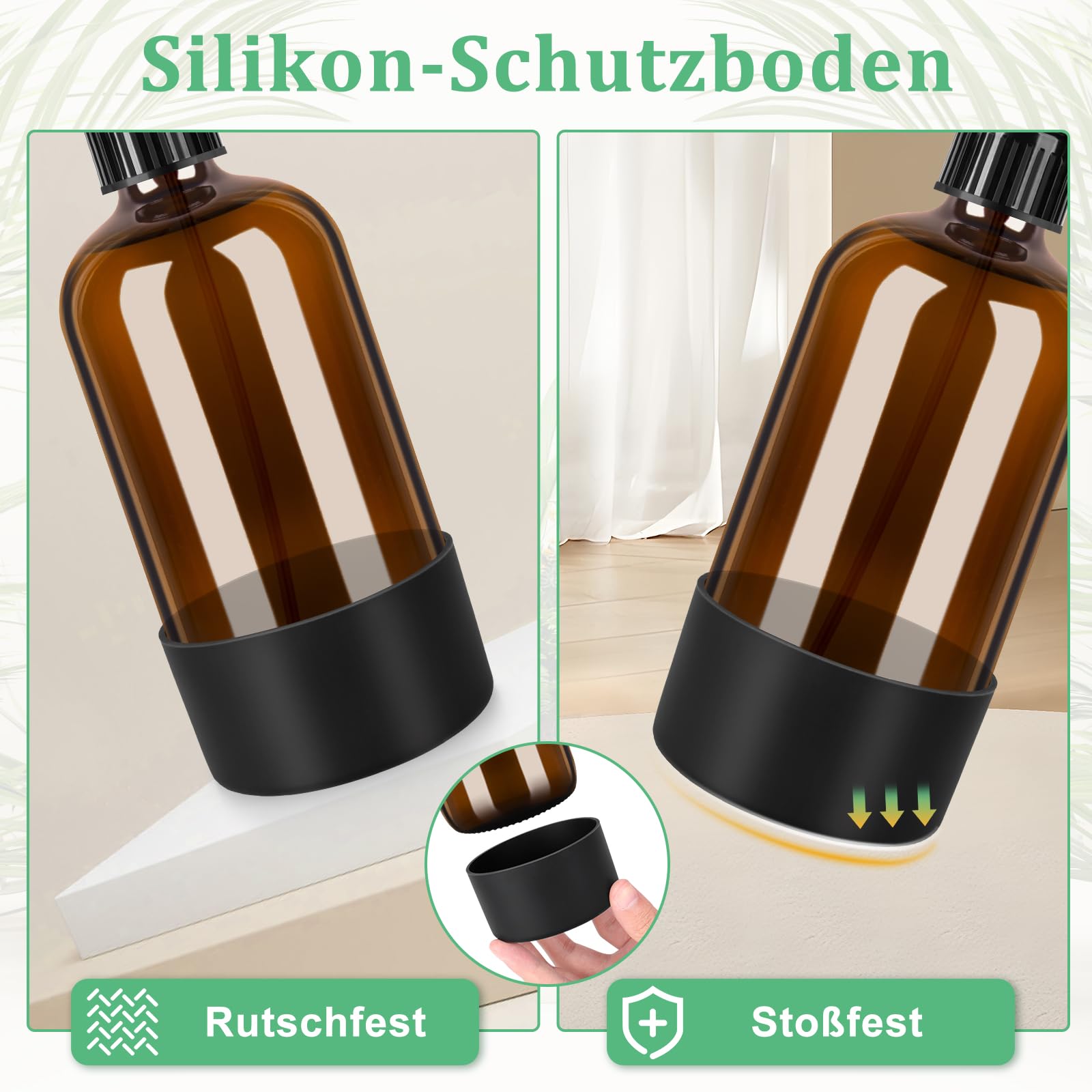 3 Stk 500ml Sprühflasche, Glas Pflanzensprühflasche, Sprühflaschen für Reinigung, Pflanzen, ätherische Öle, Haarpflege, nachfüllbare leere Sprühflasche mit justierbarer Düse für Spritz