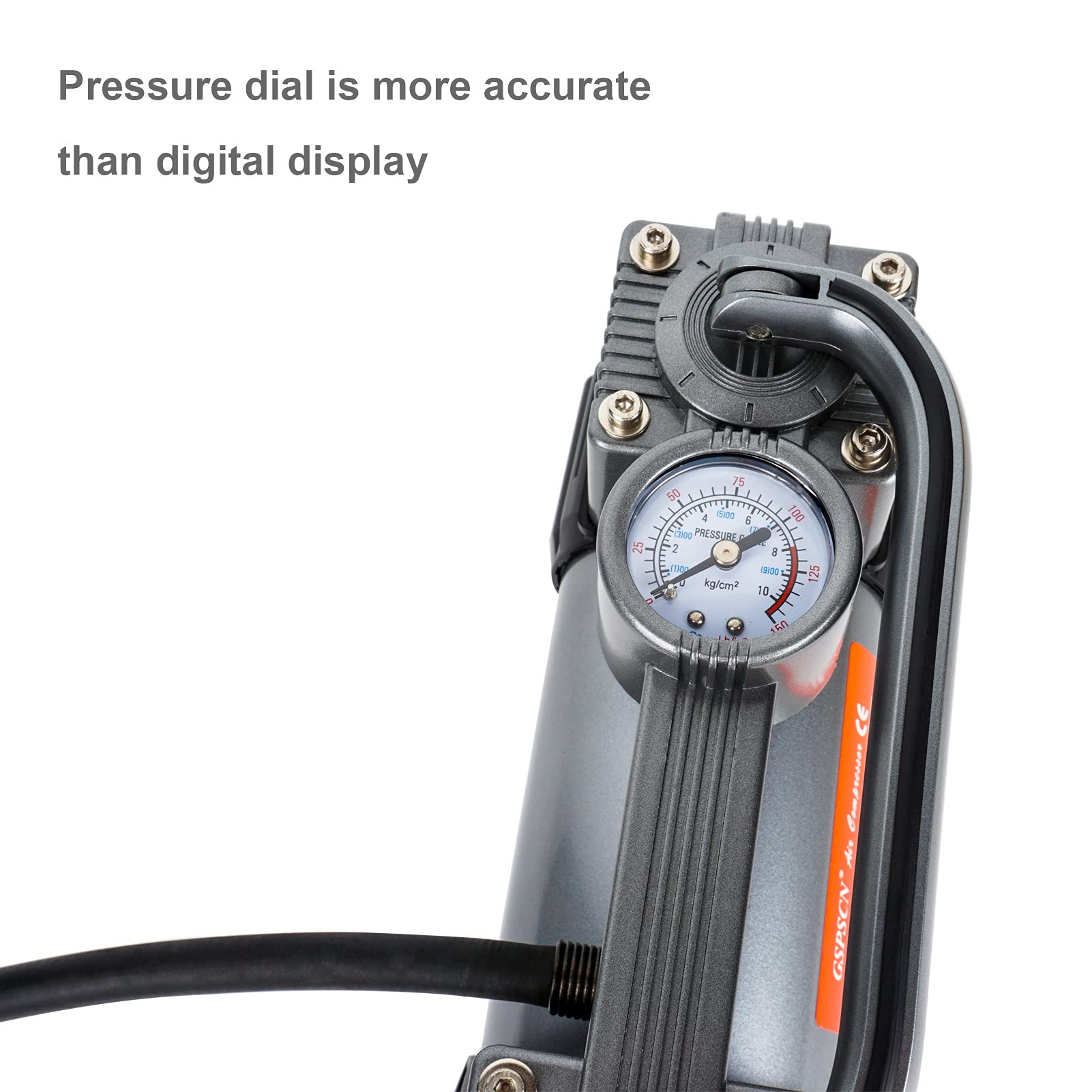 GSPSCN Tire Inflator Heavy Duty Double Cylinders, Portable Metal DC 12V