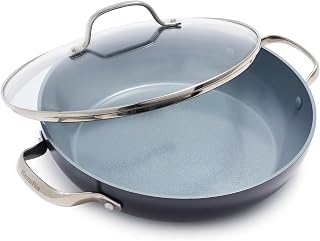 GreenPan Valencia Pro Harteloxierte Gesunde Keramik Antihaft 28 cm Bratpfanne mit Deckel, PFAS-frei, Edelstahl-Griff, Induktion, spülmaschinenfest, Backofenfest, Grau