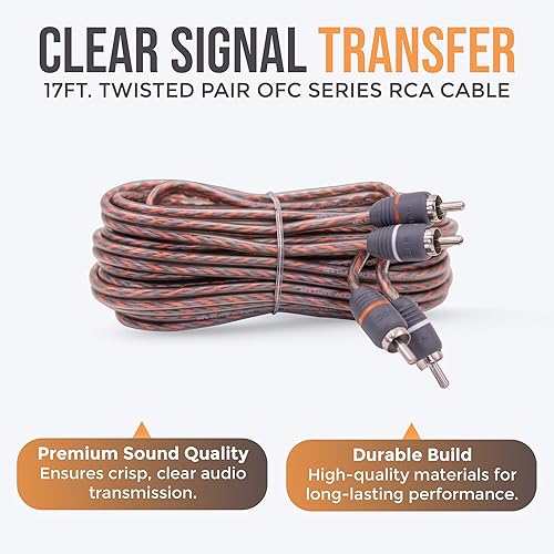 Miniatura 54 de Elite Audio Kit de amplificador serie premium, cable de aluminio revestido de cobre, cables RCA con triple blindaje, capacidad de alta potencia