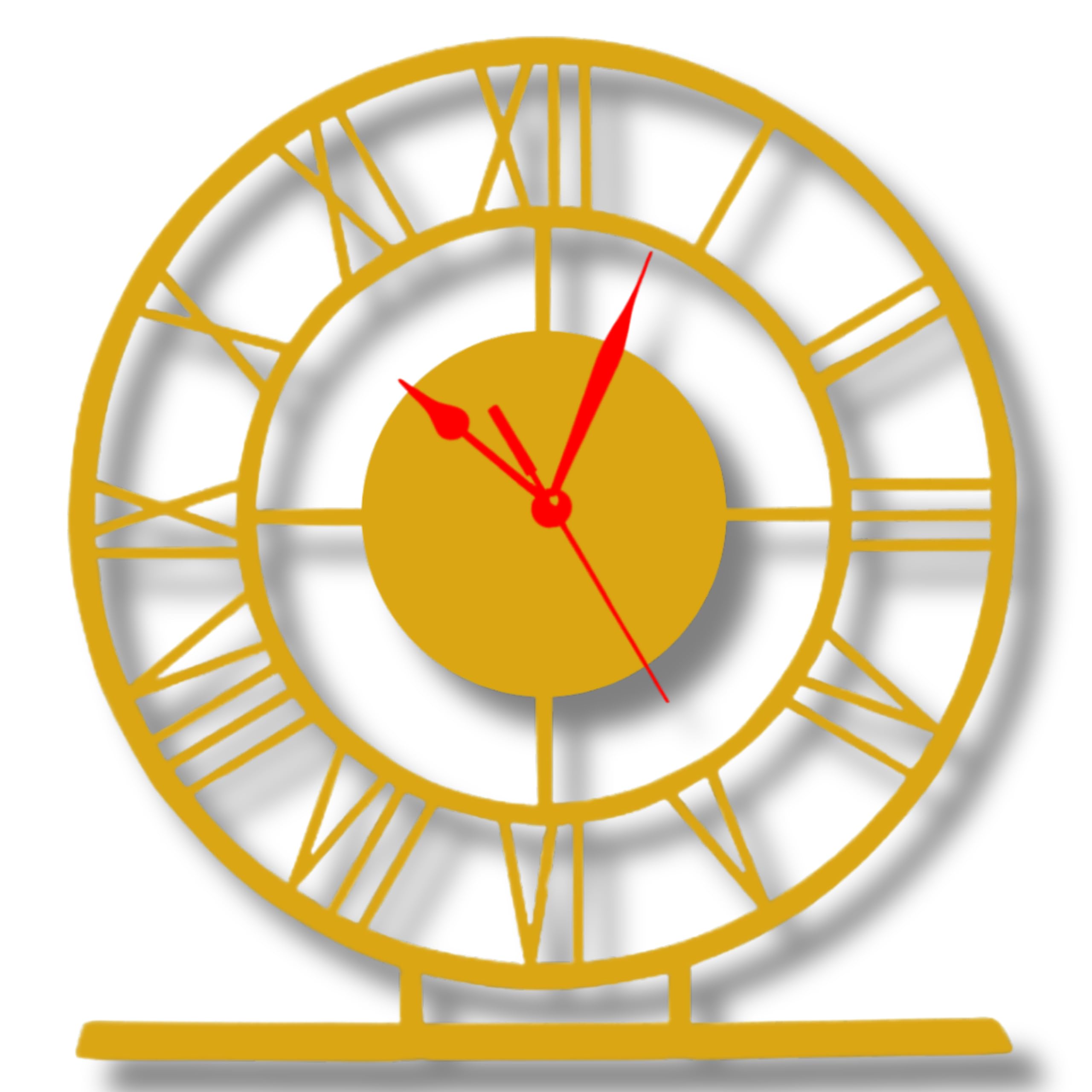 Ventuos ® Luxurious Mordern Metallic Analog Wall Clock & Watch for Home, Office, Living Room, Bedroom, Kids Room and Kitchen | Stylish Latest Home Décor - Clock with Stand (Gold-40 Cm)-picture-11