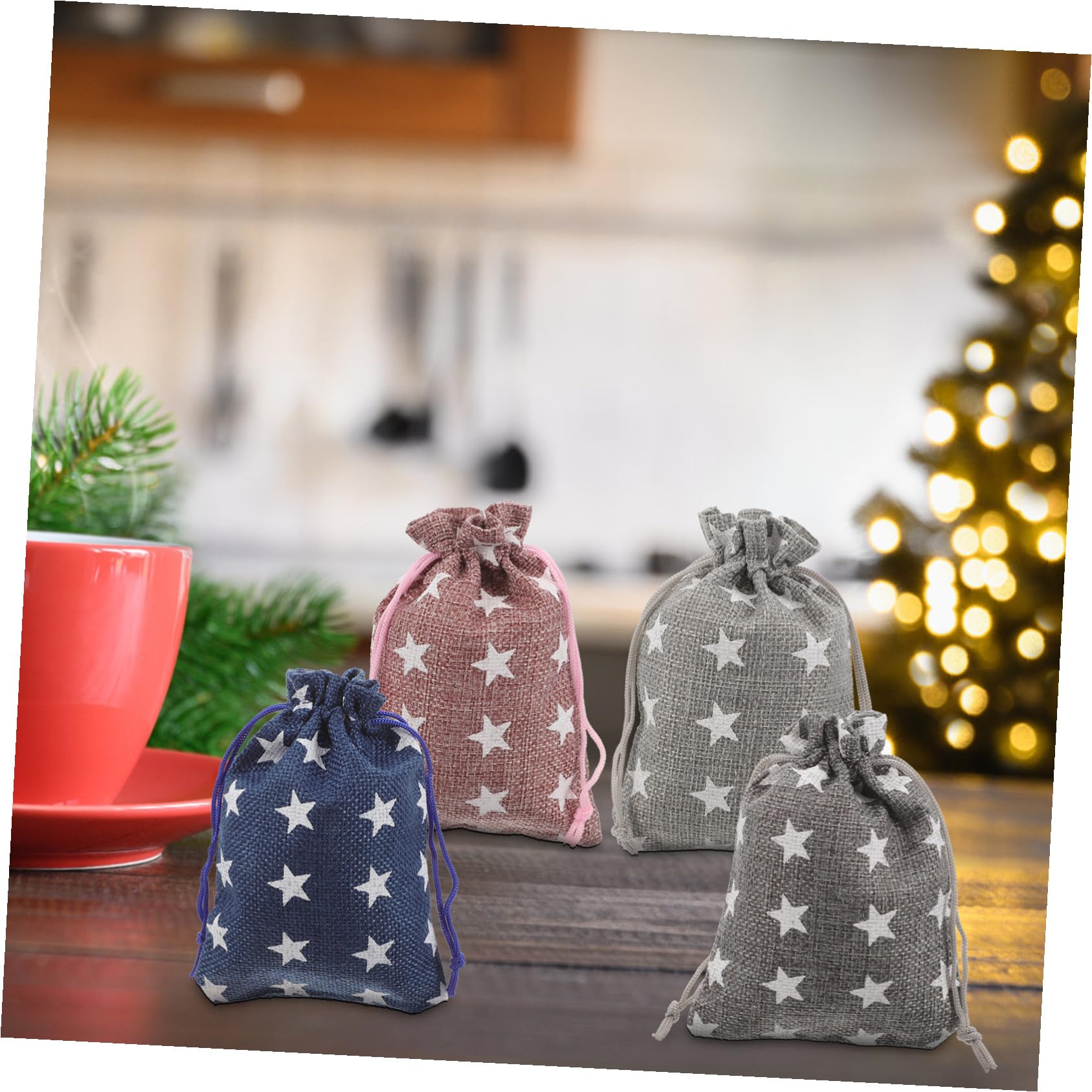 GARIOUANS Sacchetti Regalo Natale in Stoffa con Numeri per Calendario Avvento Borse Portatili per Caramelle e Dolcetti Sacchetti Regali Piccoli per Feste Natalizie per Snack e Bomboniere