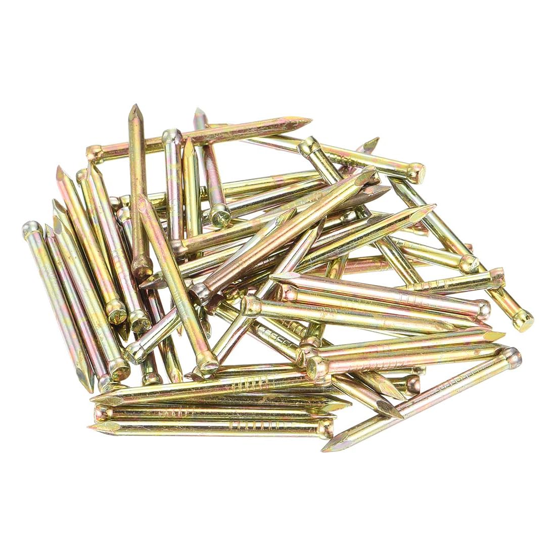 Unifizz 50pcs 30mm Finishing Nails Carbon Steel Headless Nails for Picture Hanging, Small Hardware Nails for Wood Frame, Wall Trim, Baseboards and Art Projects,Color Zinc