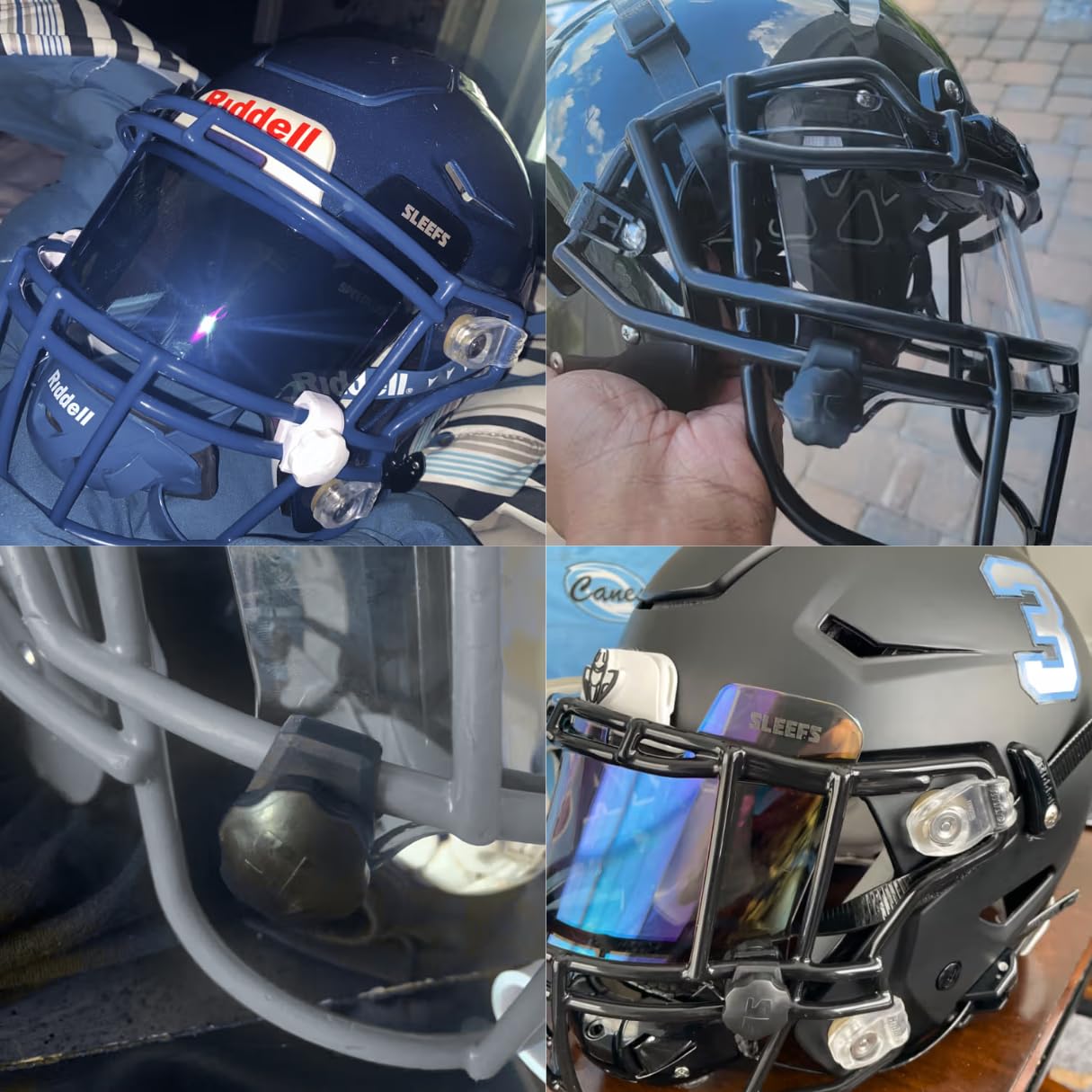 Amazon.co.jp: SLEEFS レッド フットボール ヘルメット バイザー