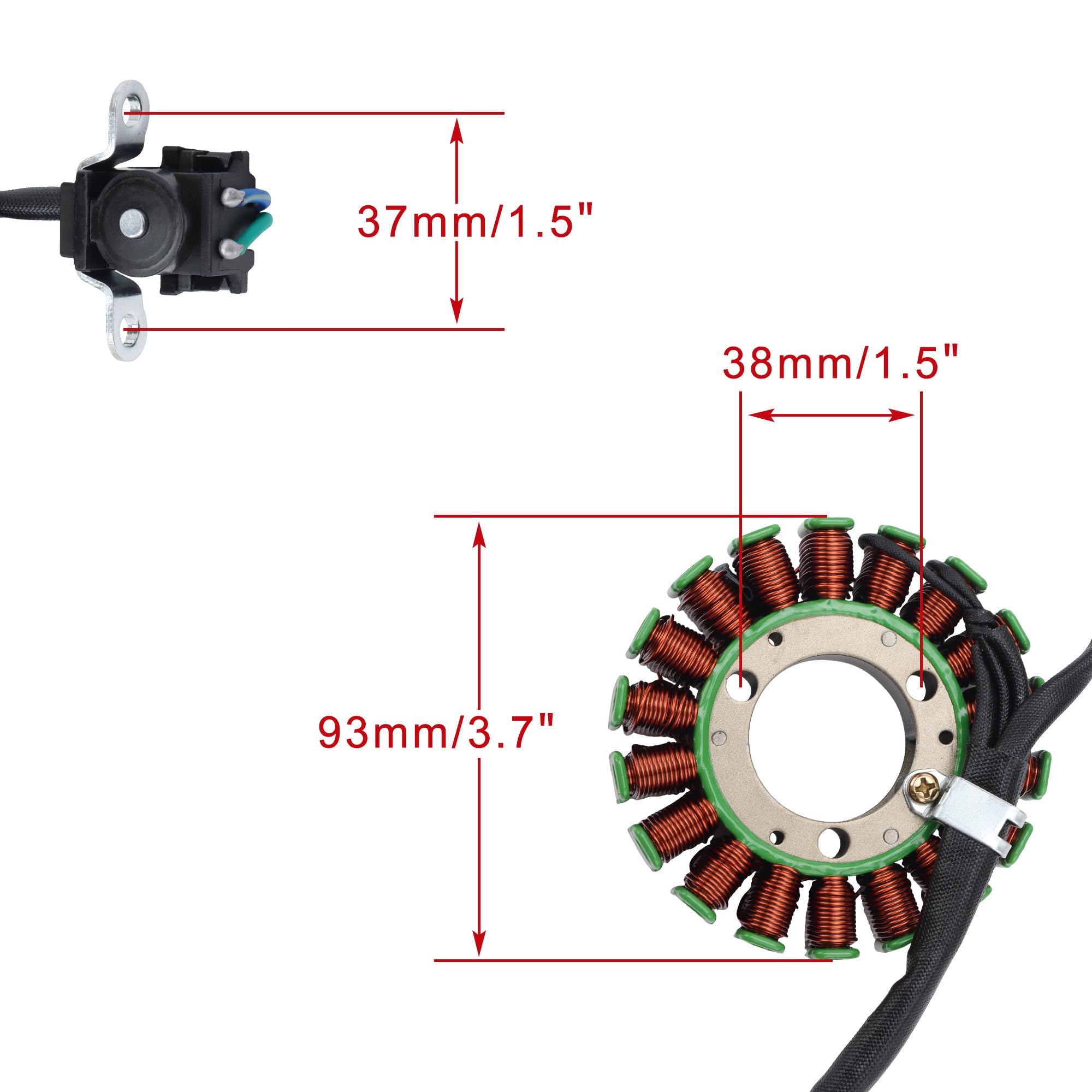 WOOSTAR 18 Bobinas 5 Cable Estator Magneto Reemplazo para 2007-2011 YS250 YBR250 OEM 5D1-H1410-00-00 5D1-H1410-01-00