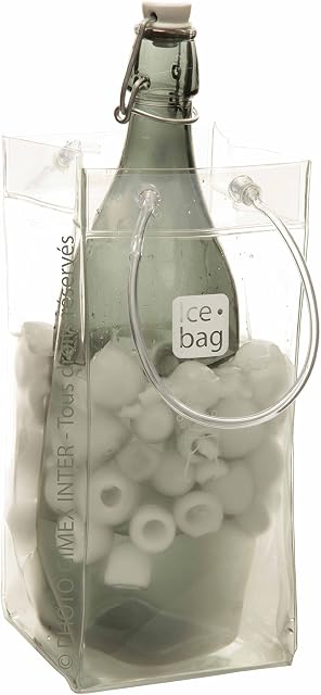 Gimex 17407 Ice Bag Wine Cooler, Fits 1 Bottle, Clear, 25.5 x 11 cm